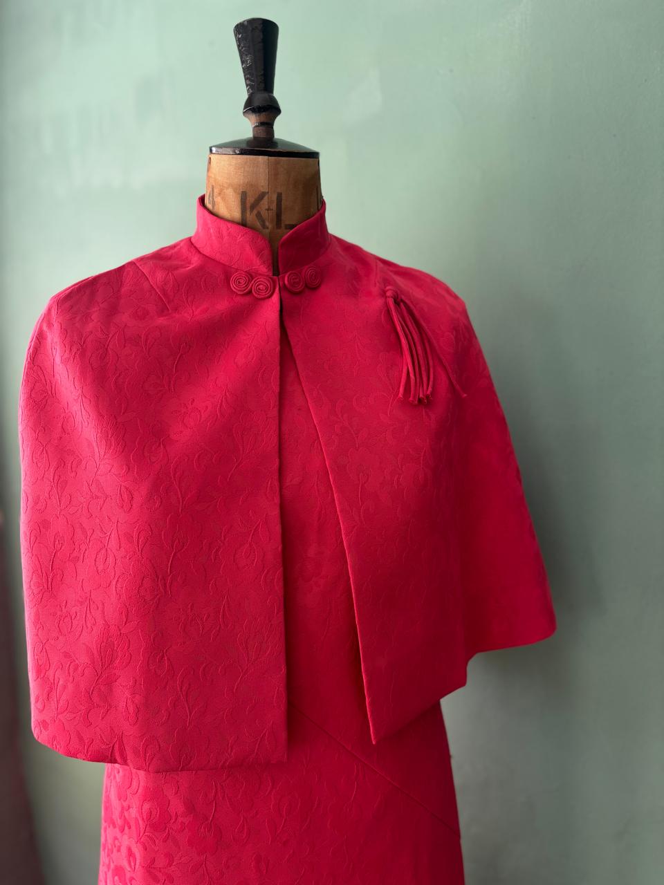 Fuchsia Pink Vintage Maxi Dress & Bolero