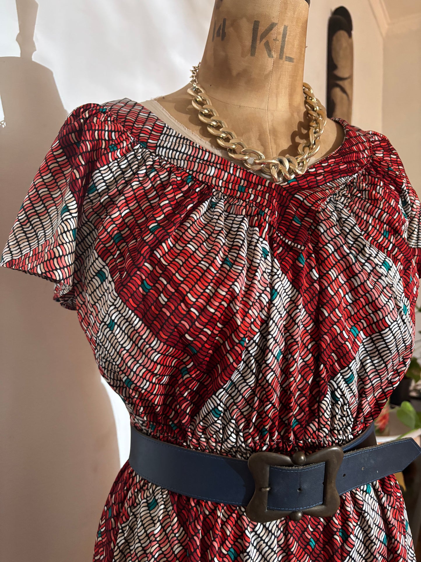 Geometric Print Vintage Dress