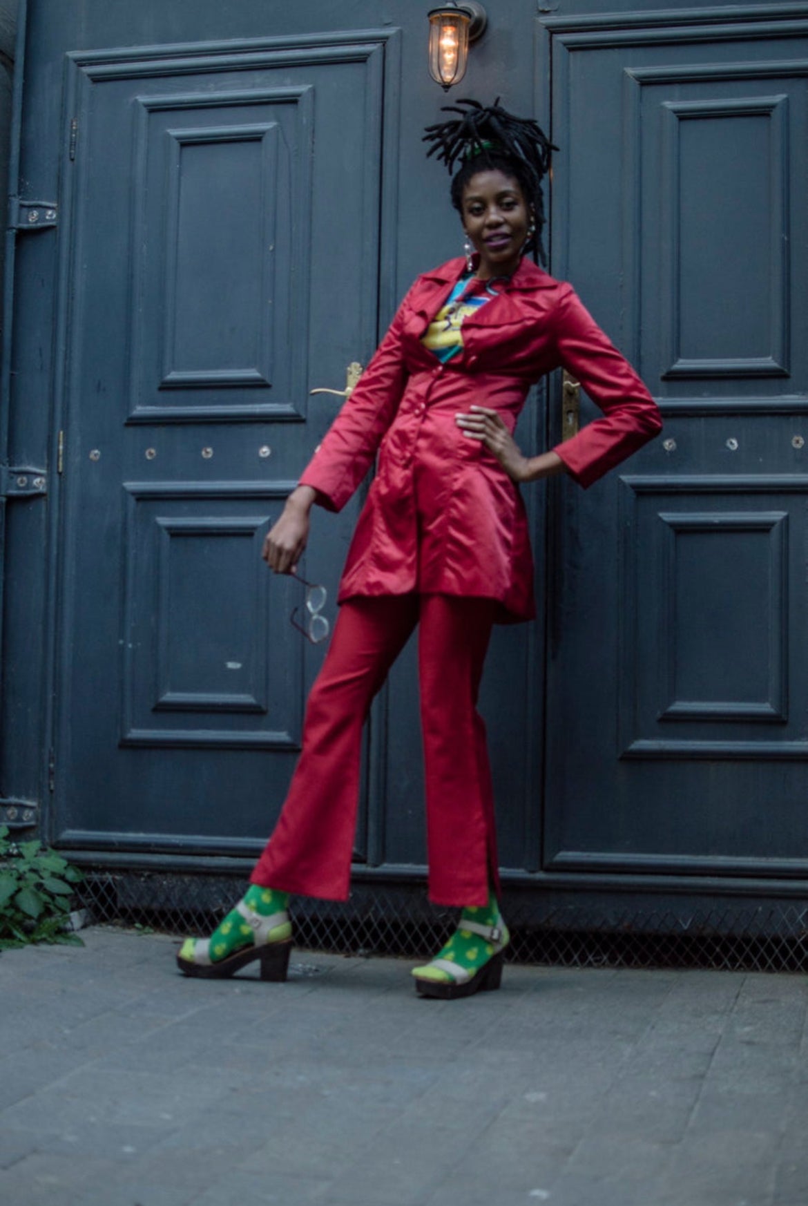 Red Half Trench Style Jacket