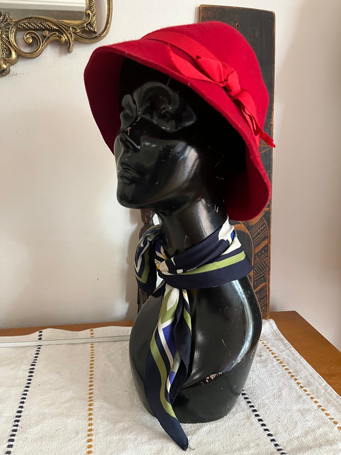 Red Vintage Felt Hat