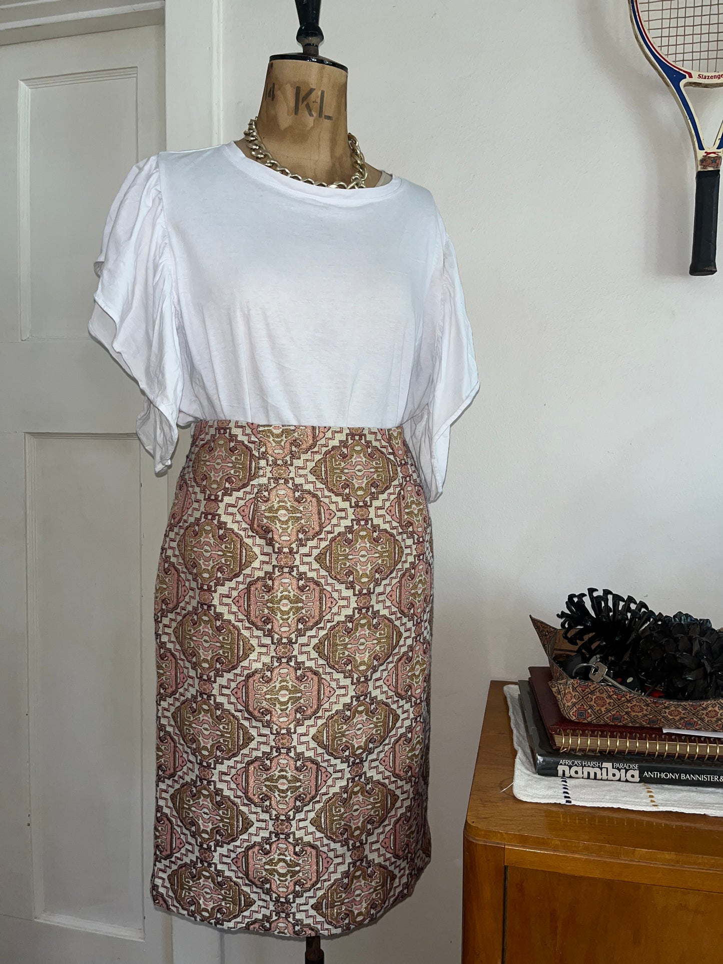 Gold Textured Vintage Skirt