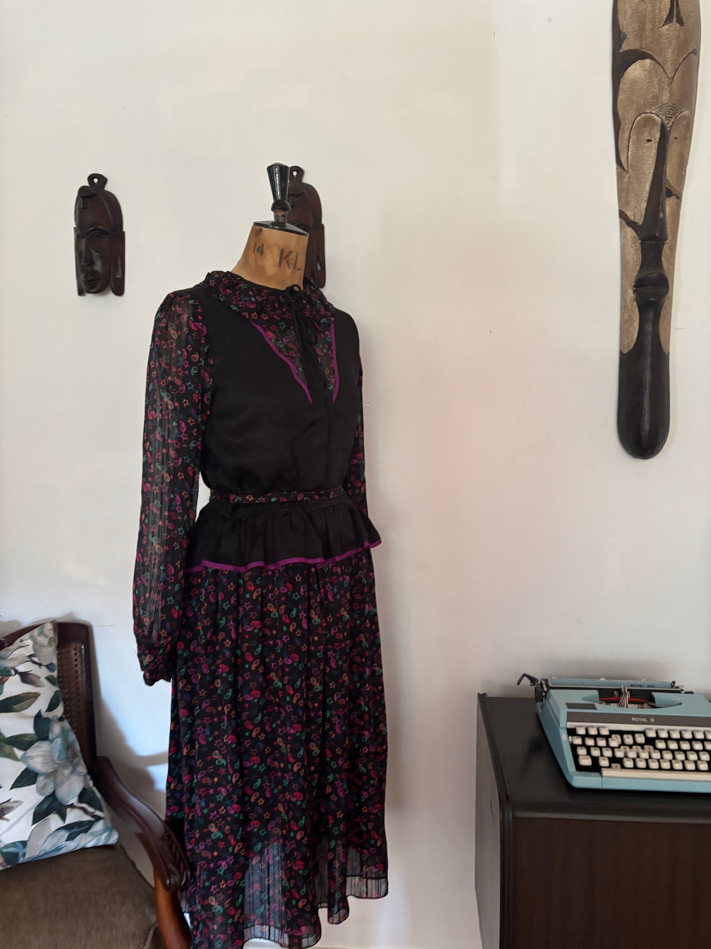 Black & Purple Vintage Dress