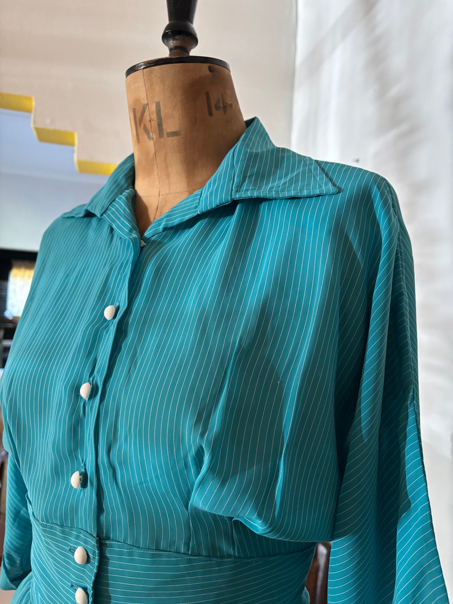 Teal Chiffon Vintage Dress