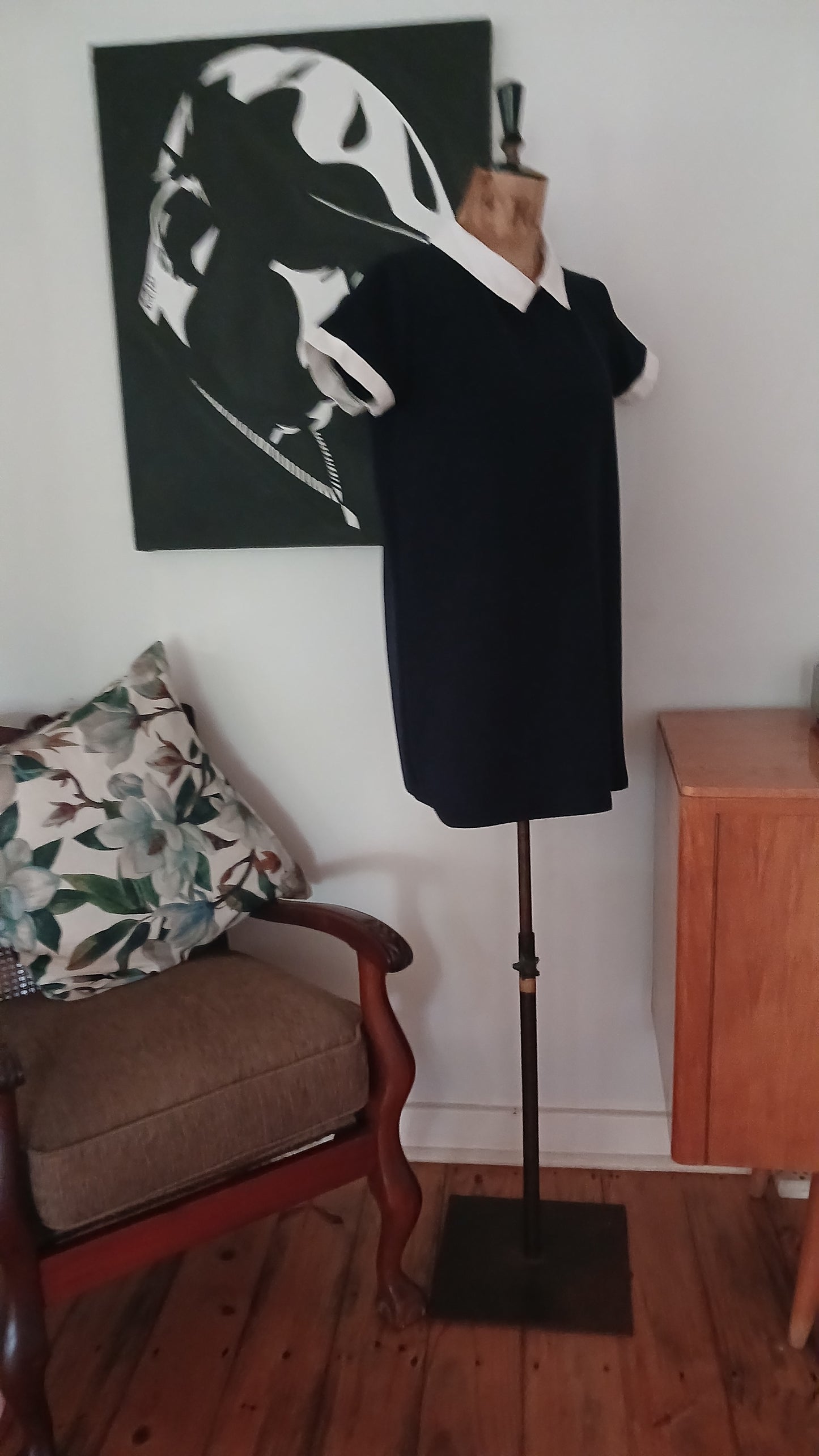 Navy Vintage Baby Doll Dress