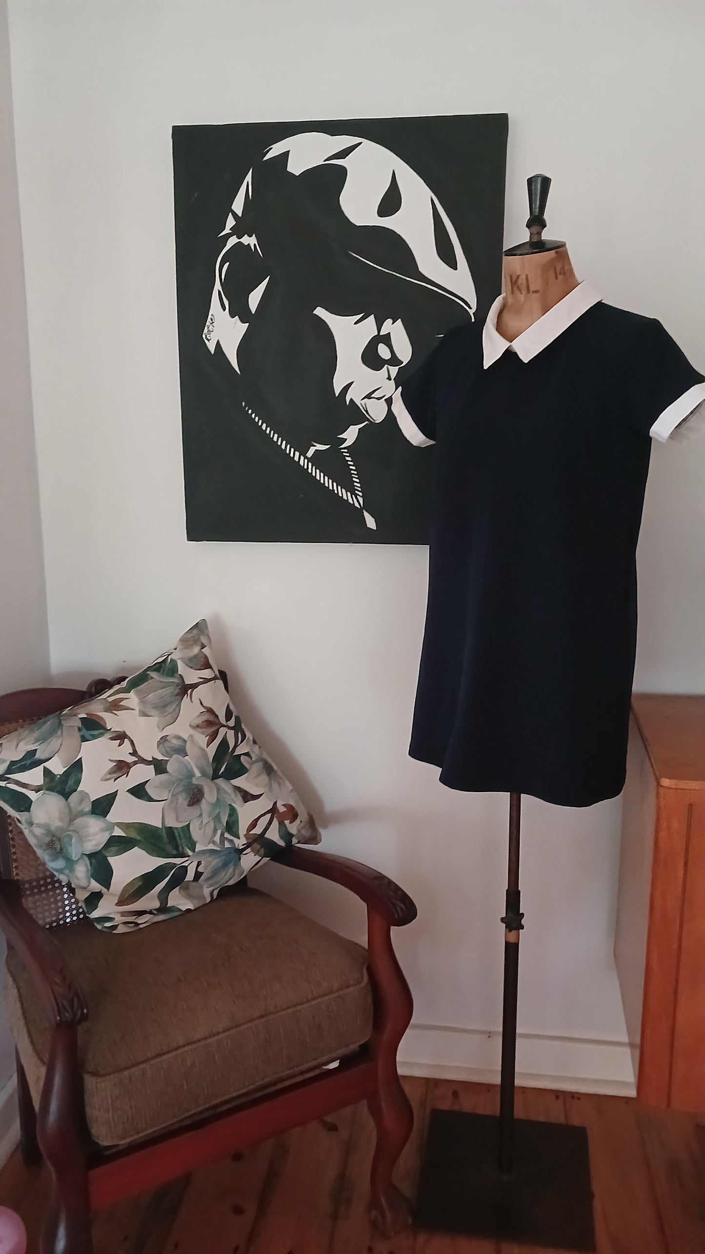 Navy Vintage Baby Doll Dress