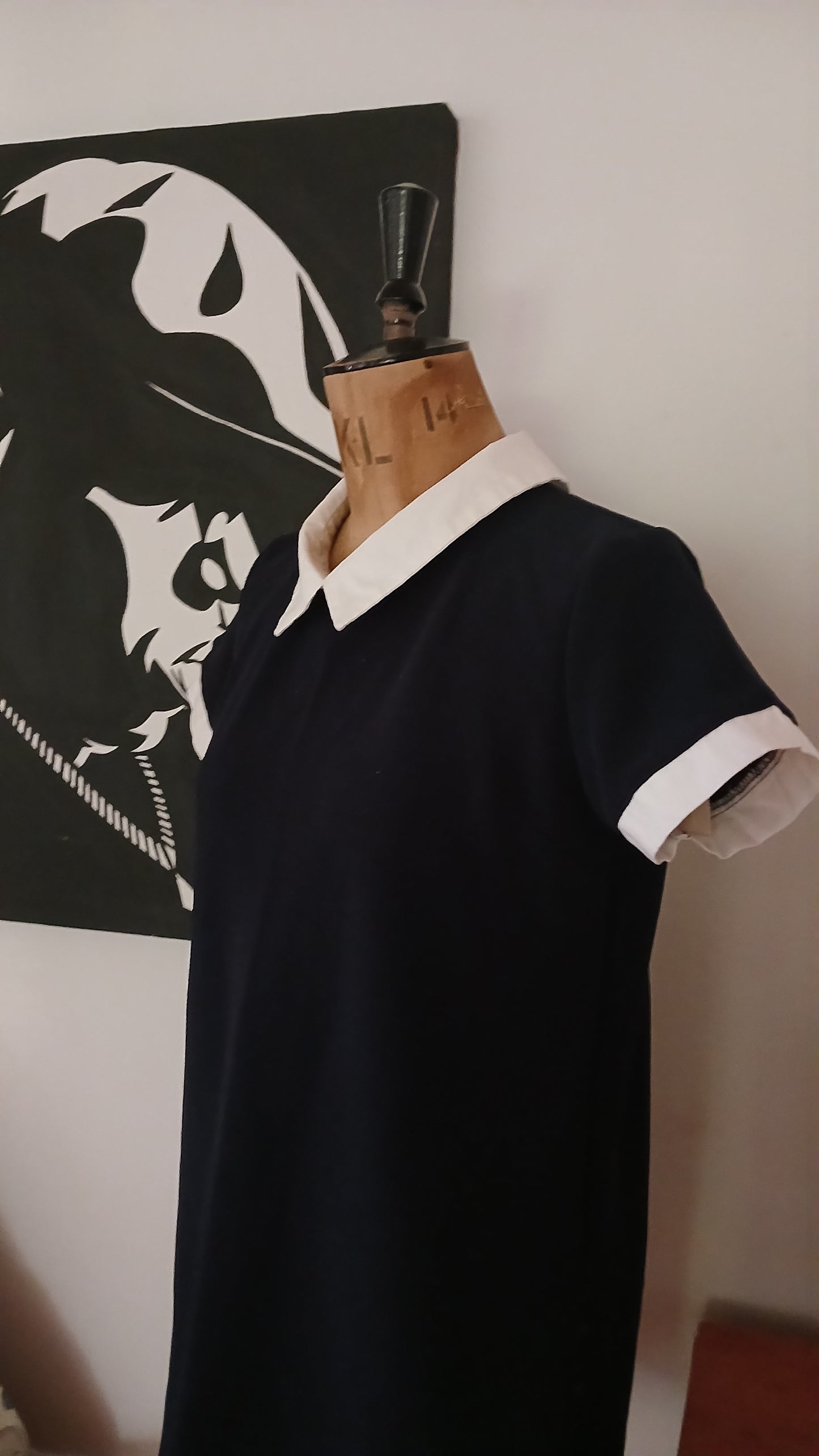 Navy Vintage Baby Doll Dress