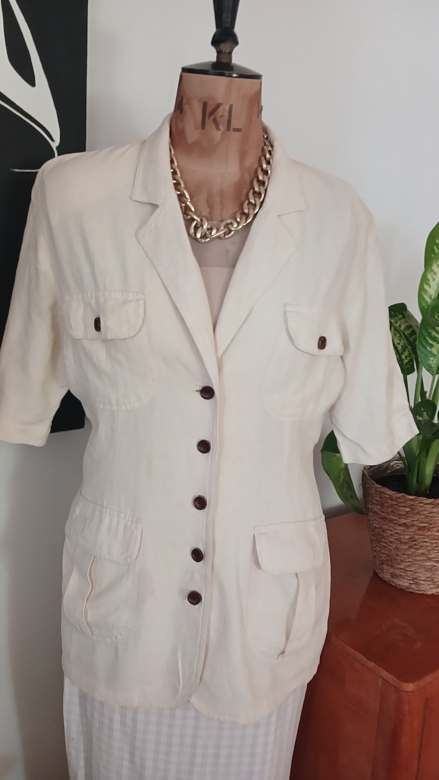 Vintage Linen Safari Jacket
