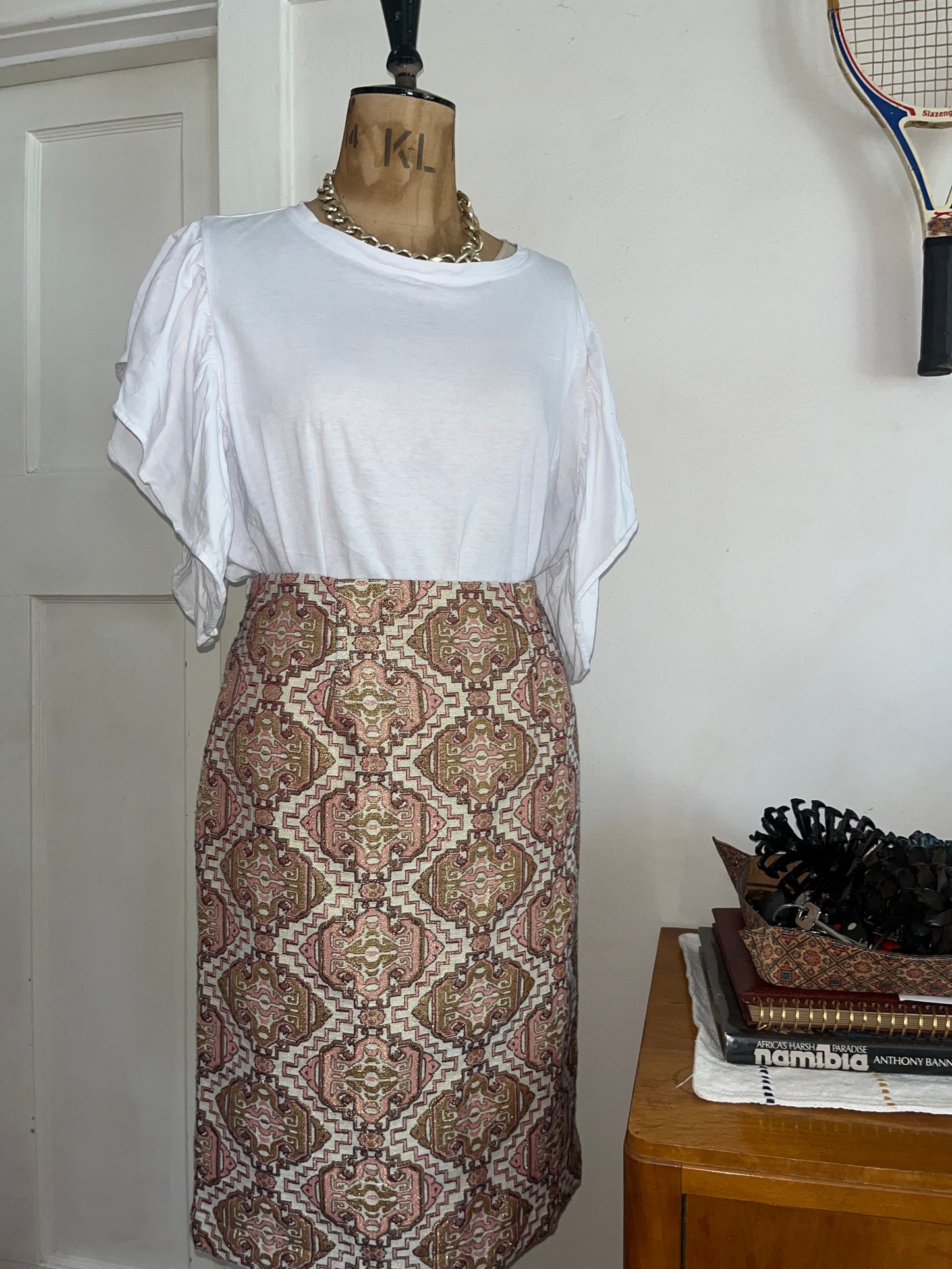 Gold Textured Vintage Skirt