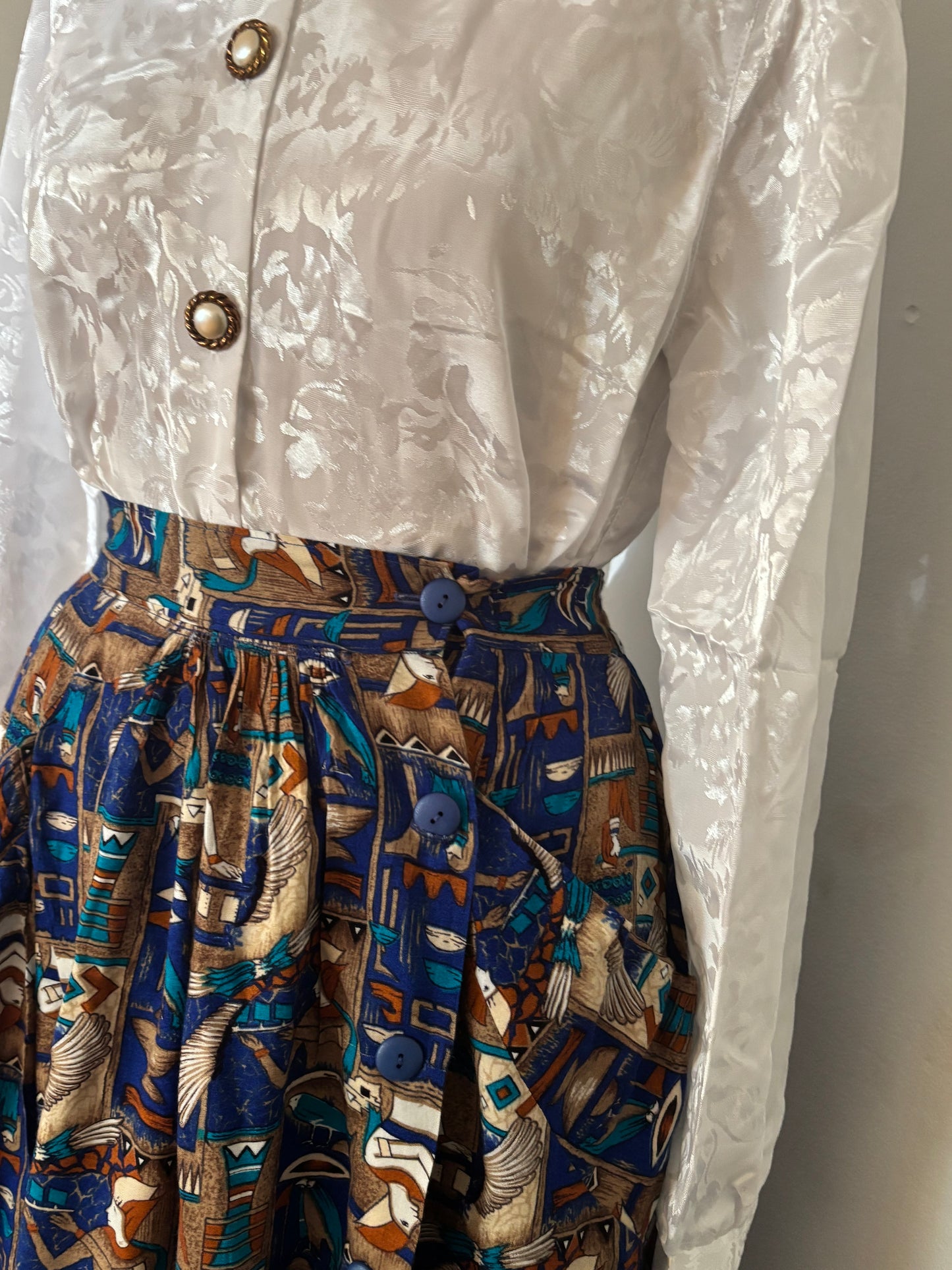 White Vintage Floral Blouse