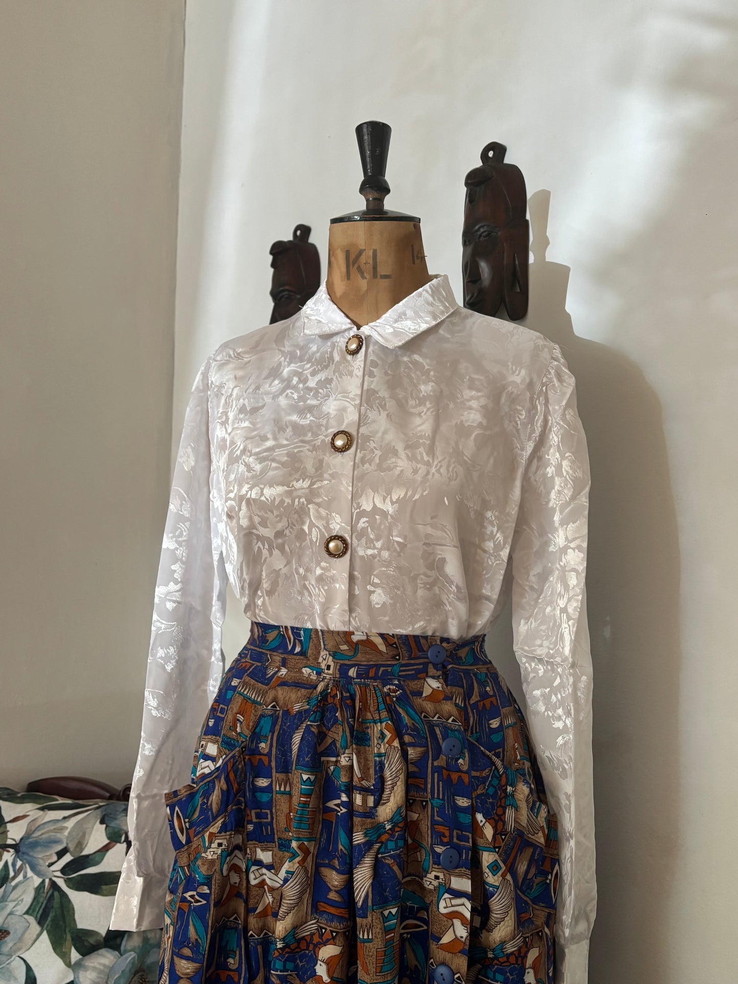 Vintage Wrap Printed Skirt