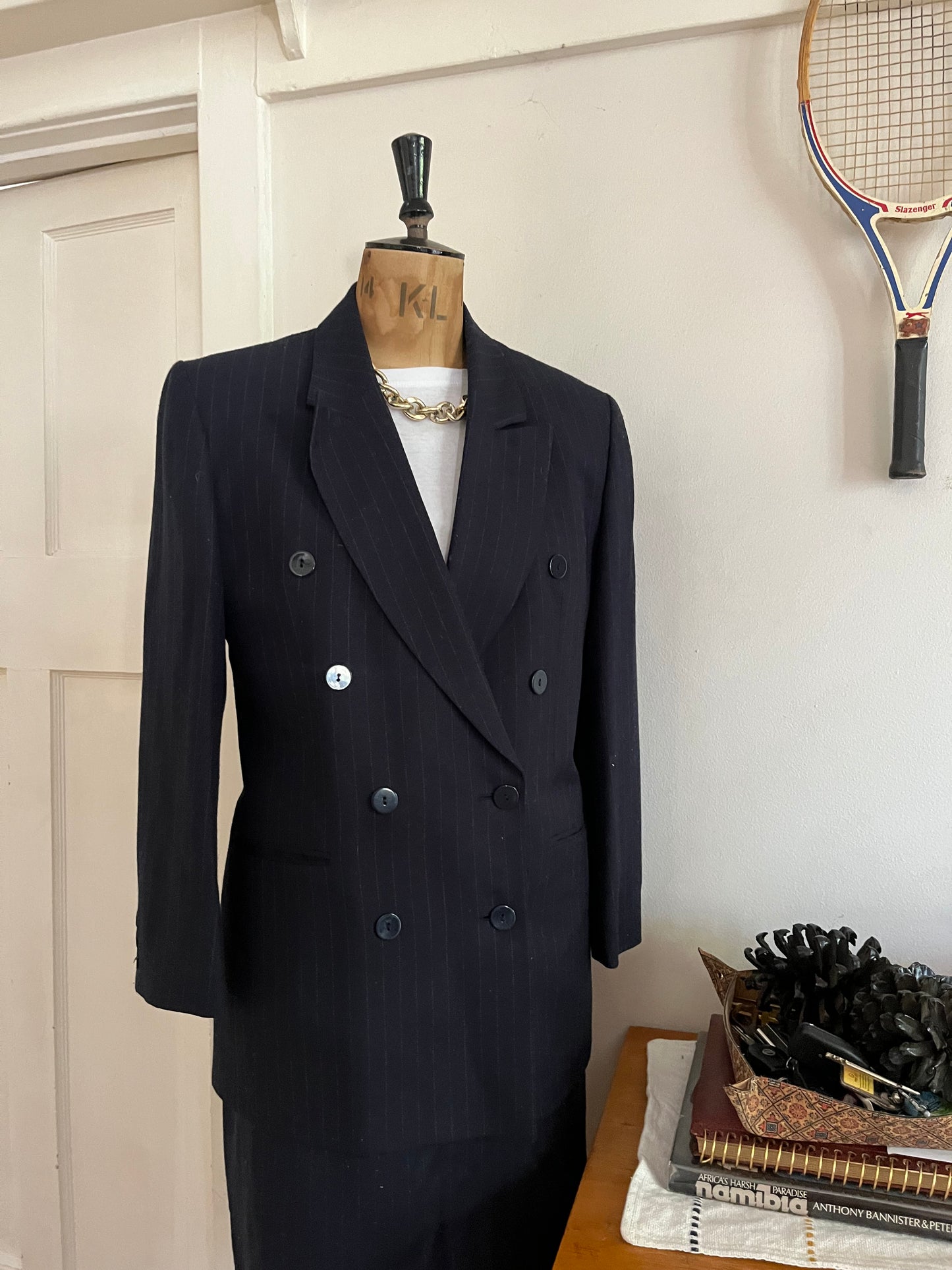 Vintage Navy Pinstripe Suit