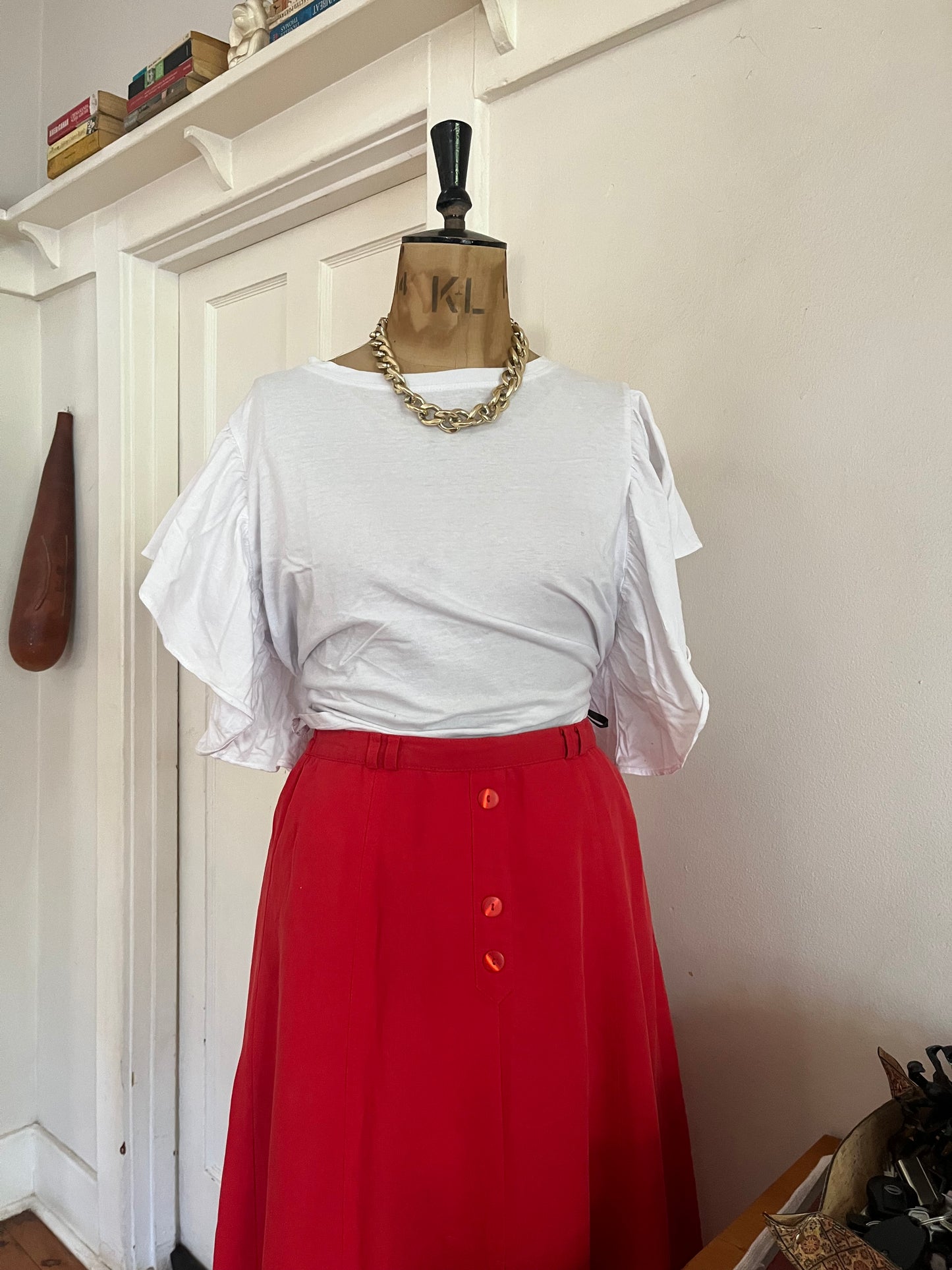 Red A-Line Sports Skirt
