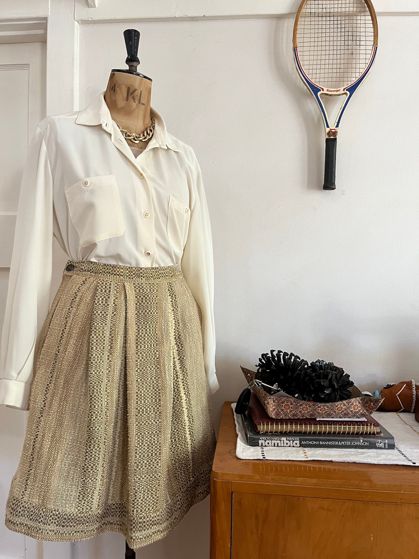 A-Line Vintage Gold Skirt