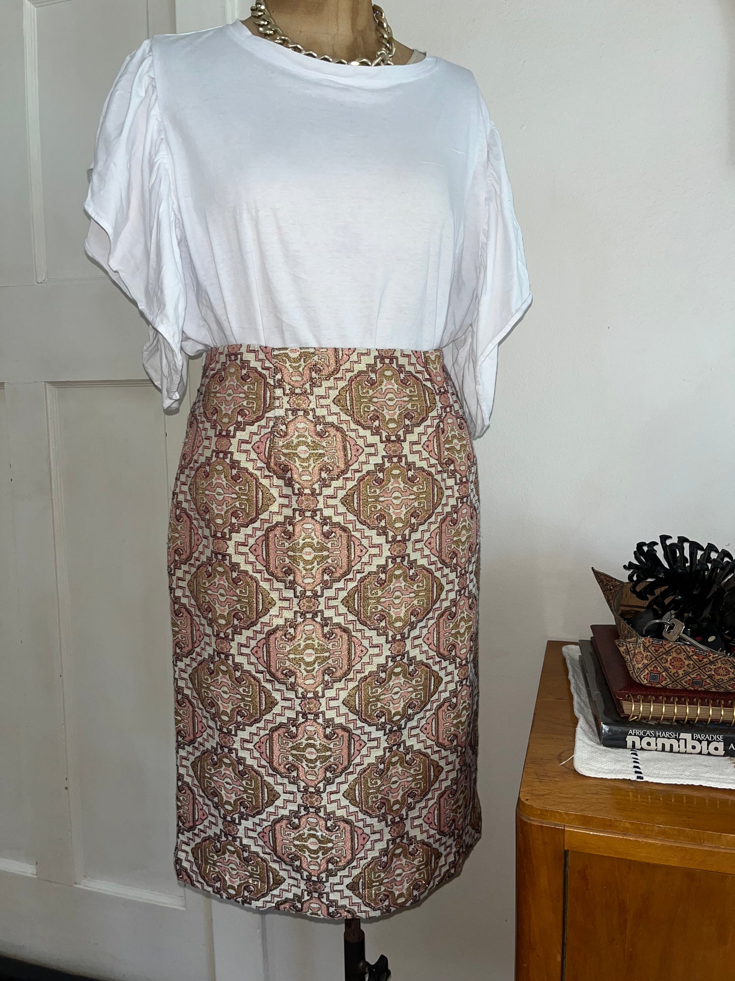 Gold Textured Vintage Skirt