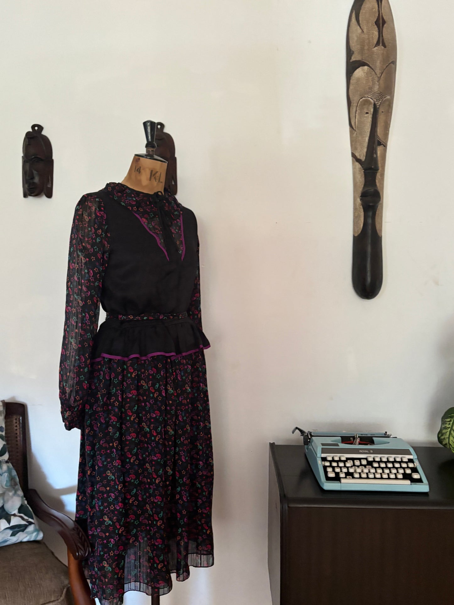 Black & Purple Vintage Dress