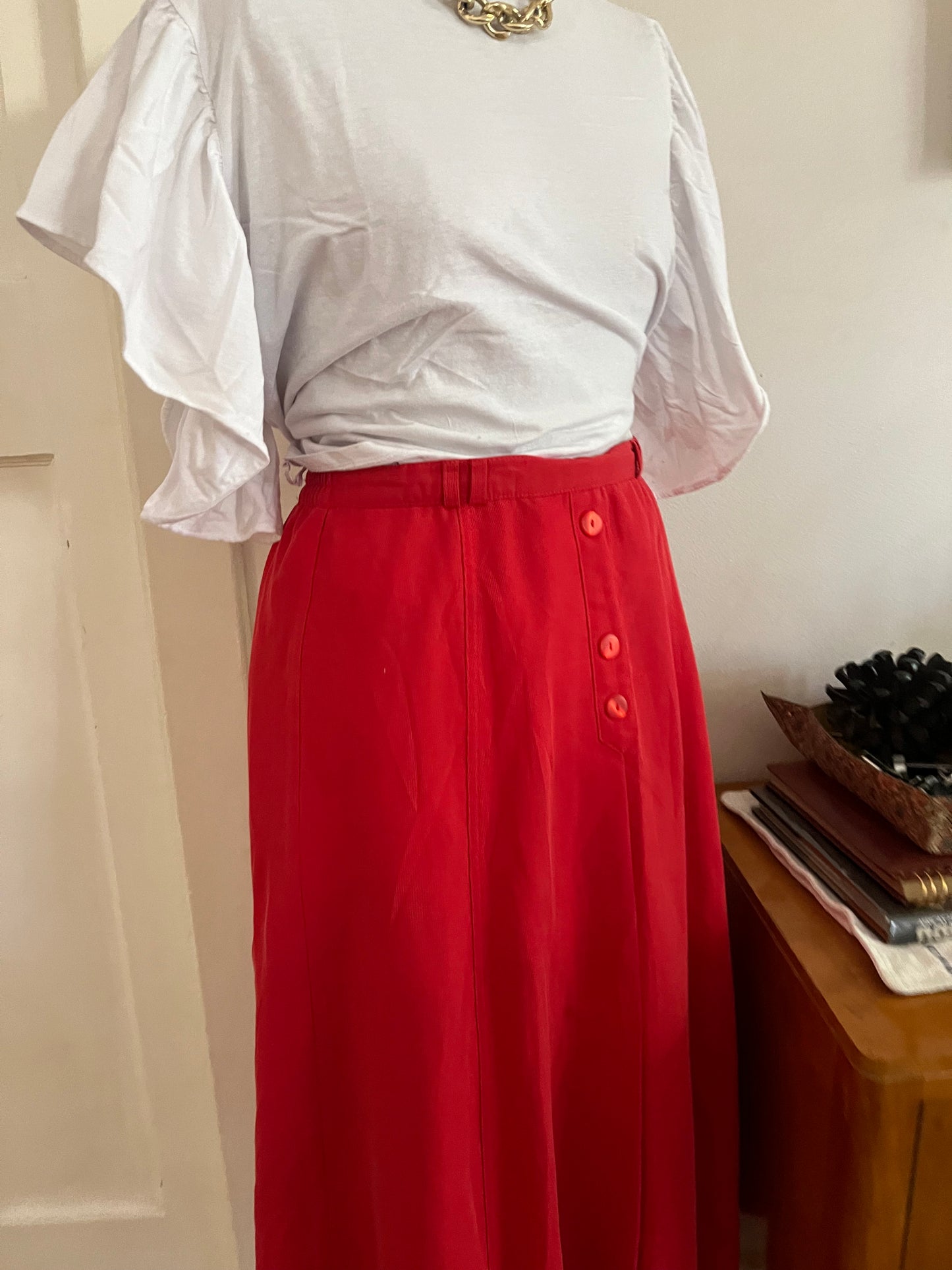 Red A-Line Sports Skirt