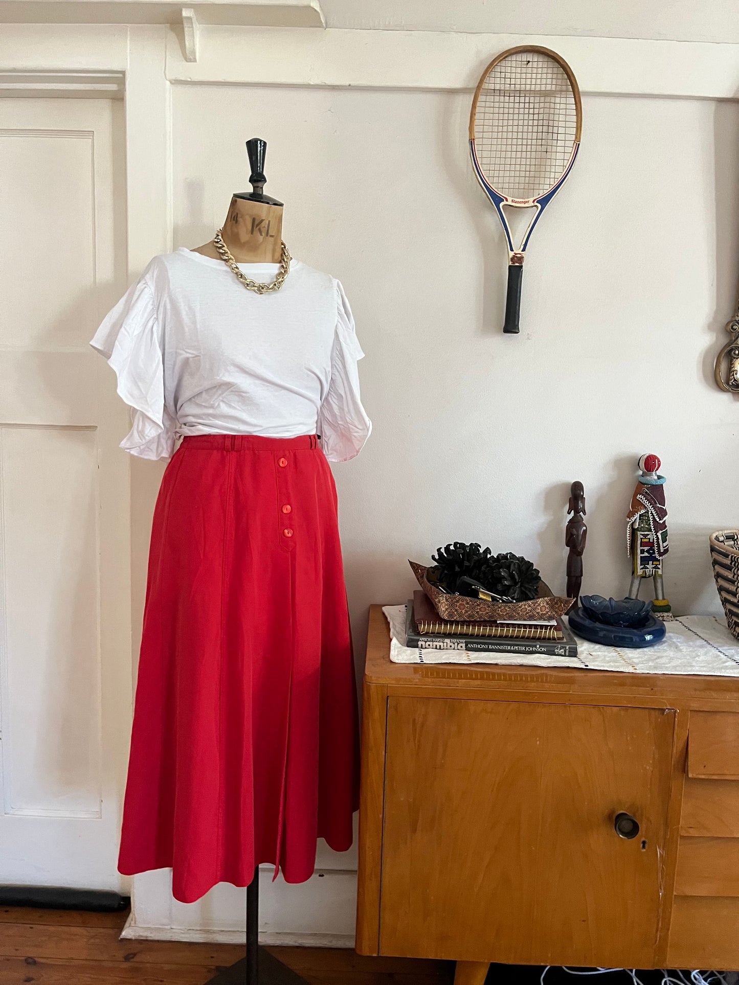 Red A-Line Sports Skirt
