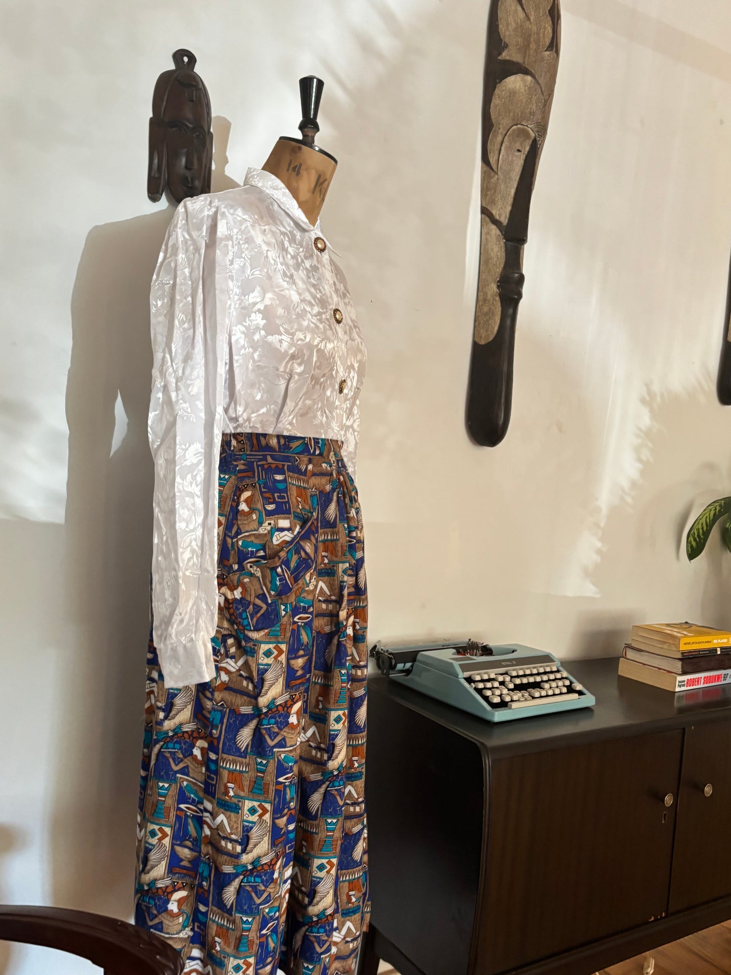 Vintage Wrap Printed Skirt