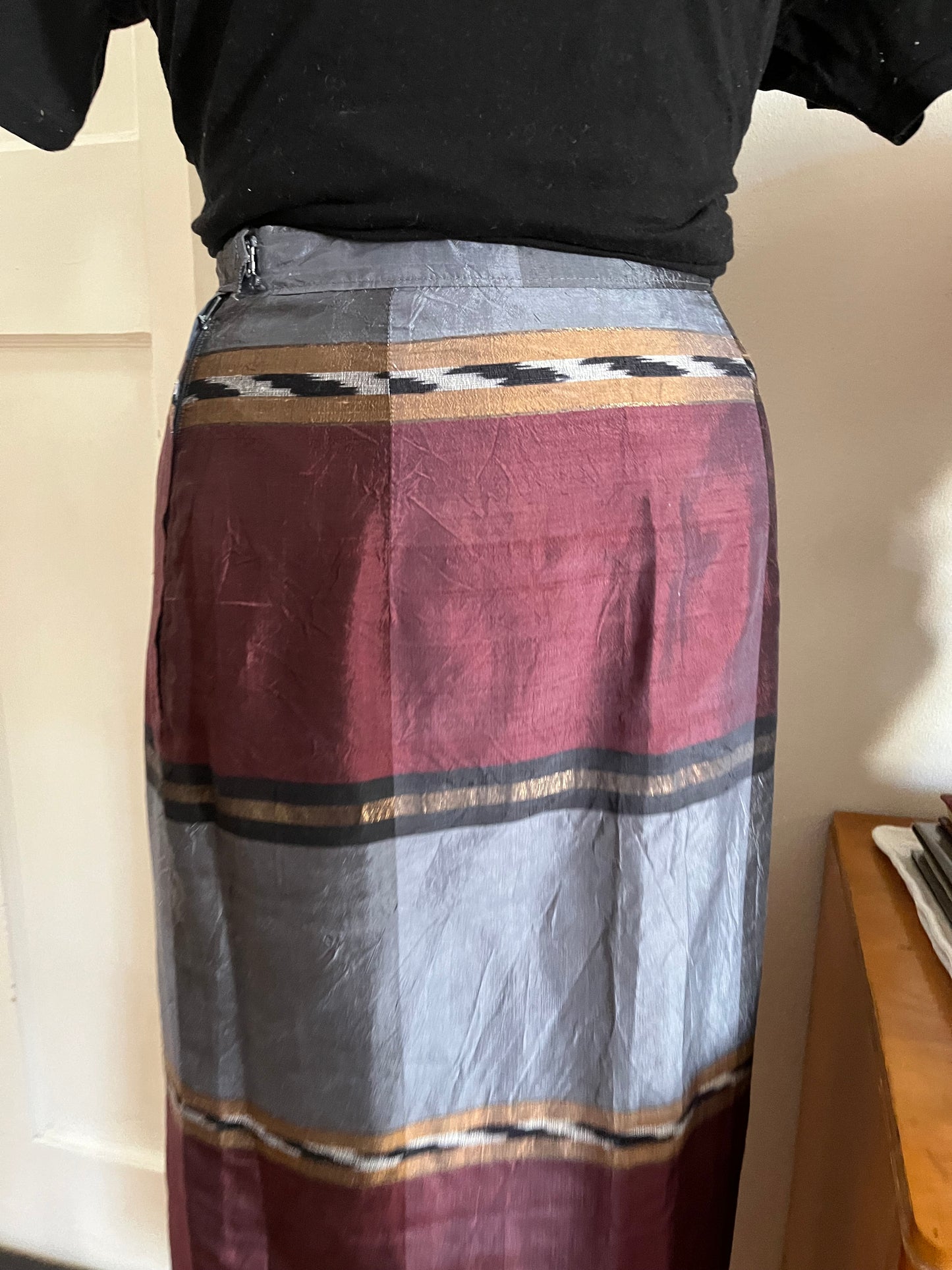 Full Length Vintage Silk Skirt