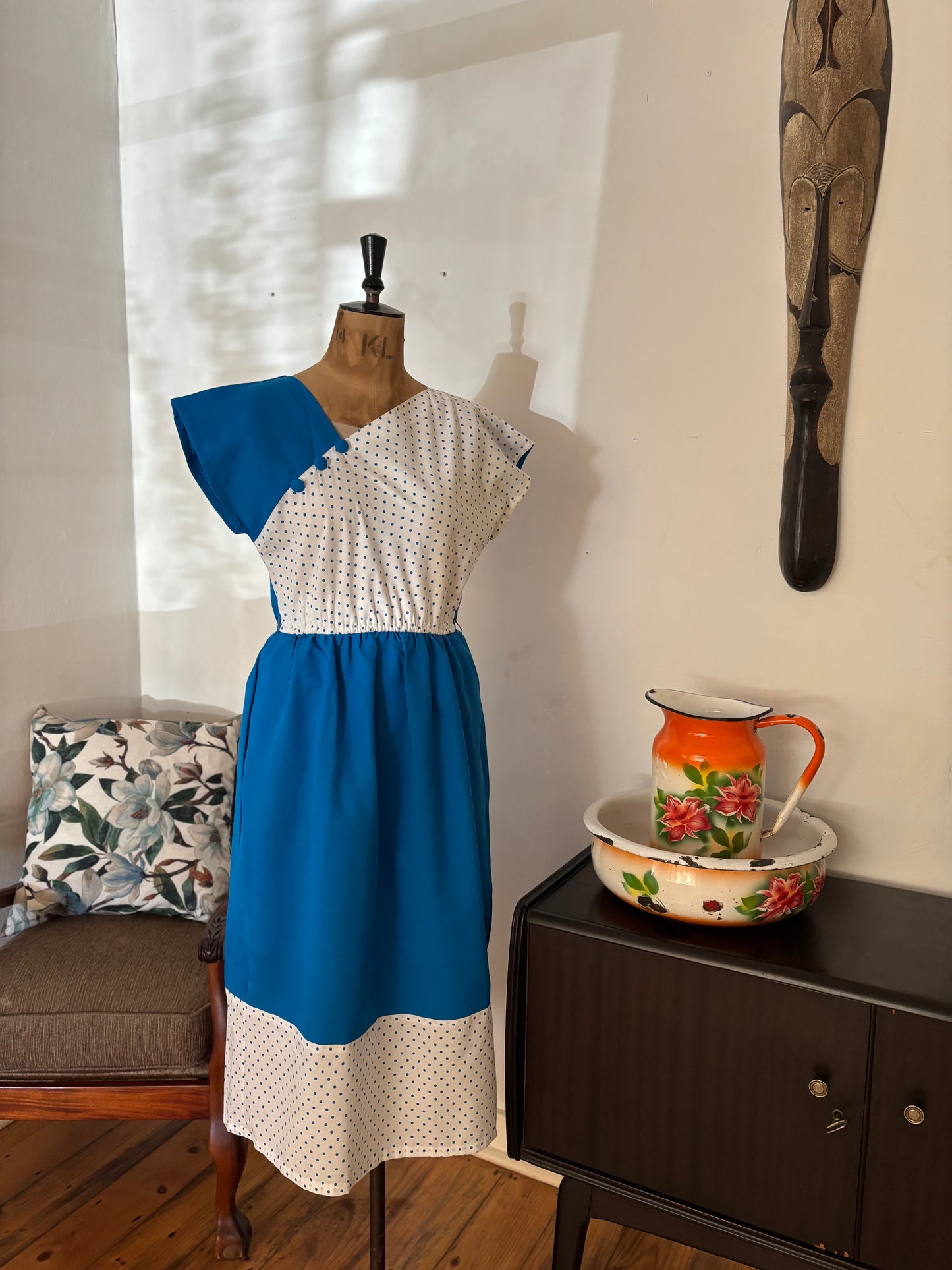 Blue & White Polkadot