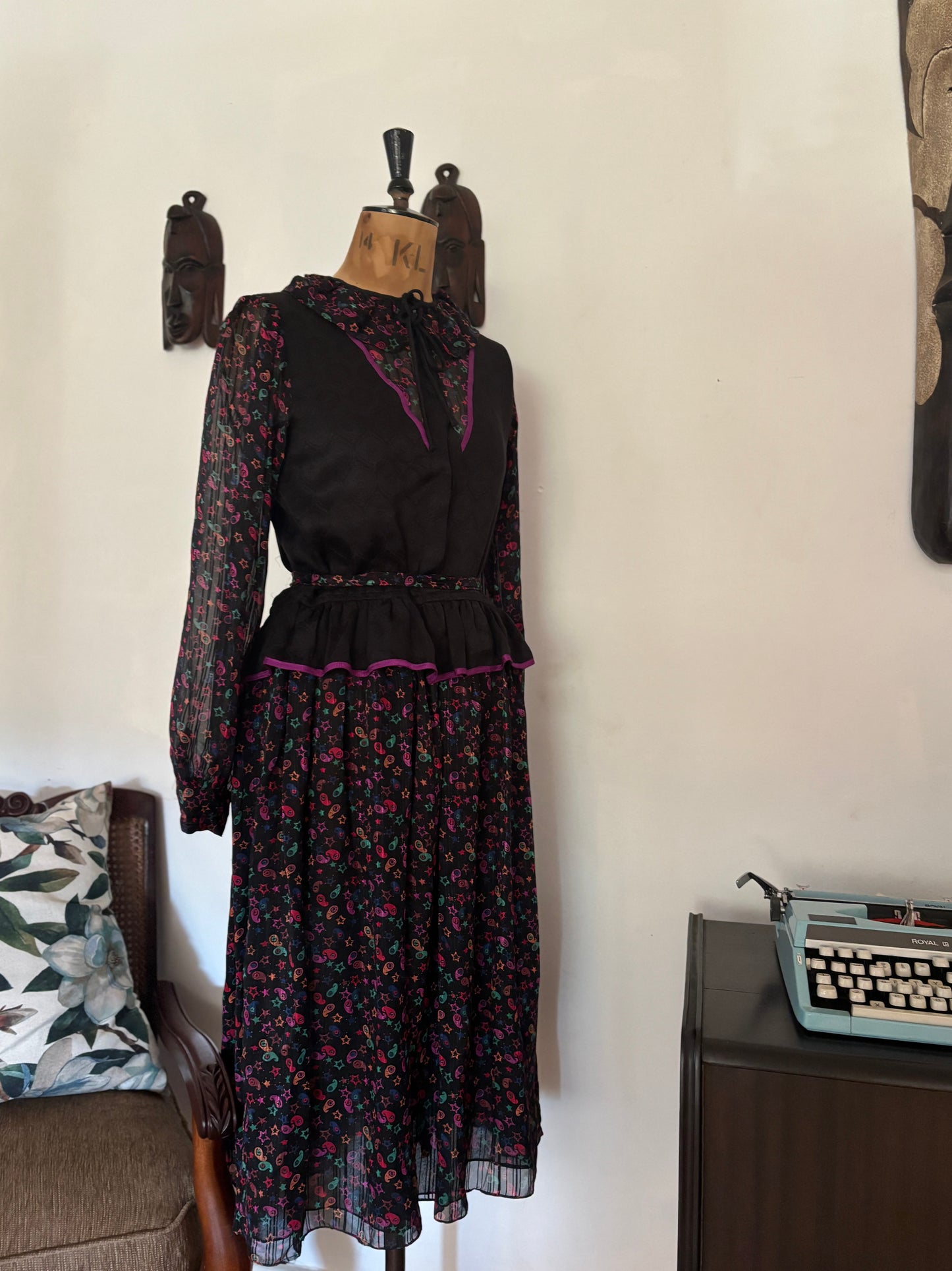 Black & Purple Vintage Dress