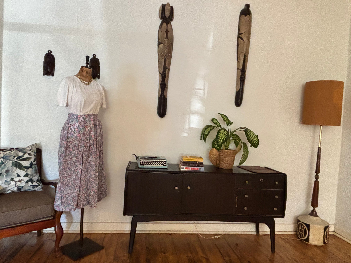 Vintage Floral A-Line Skirt