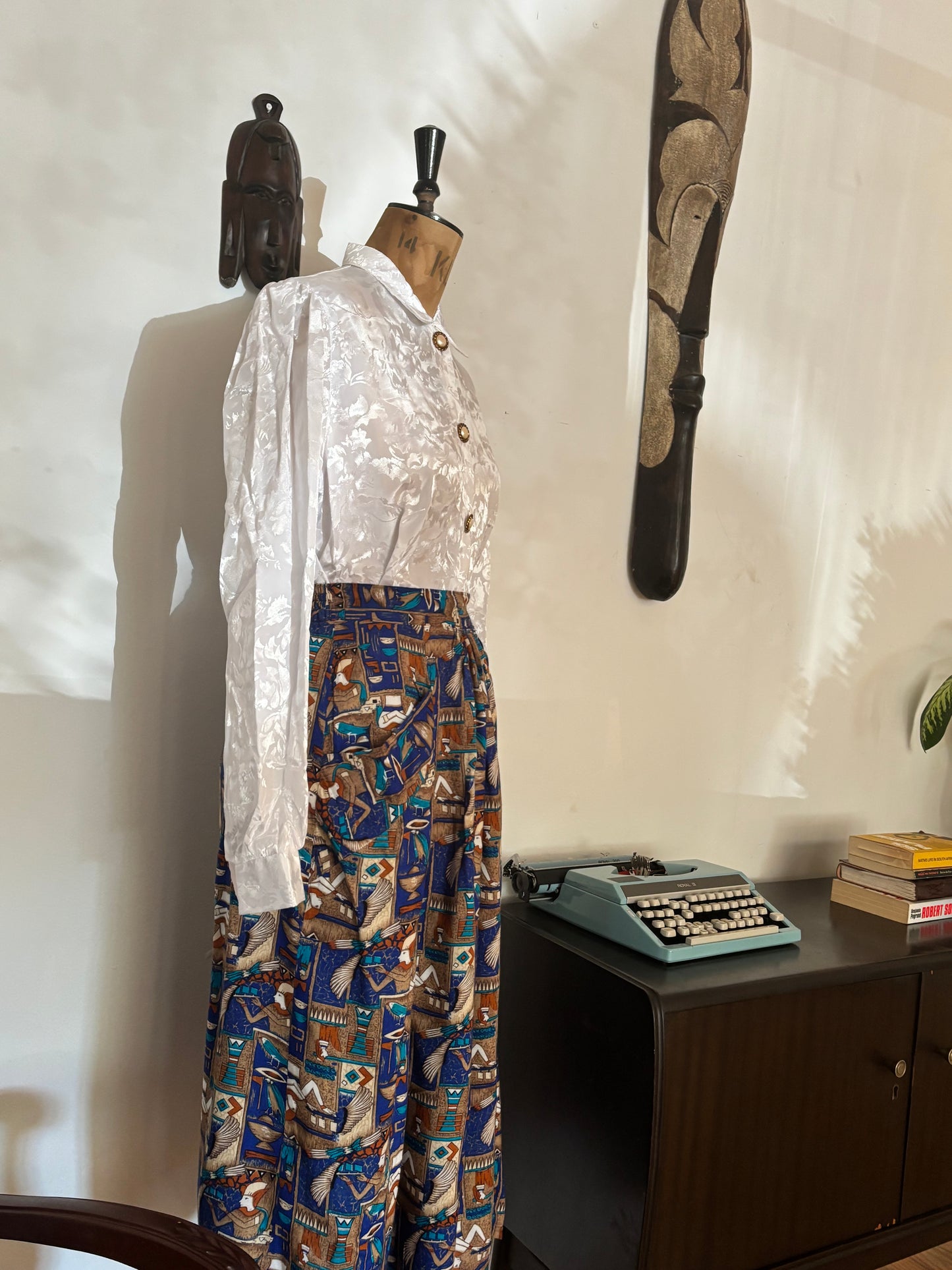 Vintage Wrap Printed Skirt