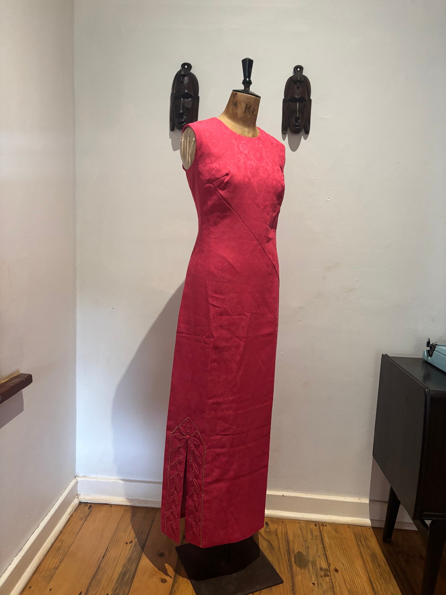 Fuchsia Pink Vintage Maxi Dress & Bolero