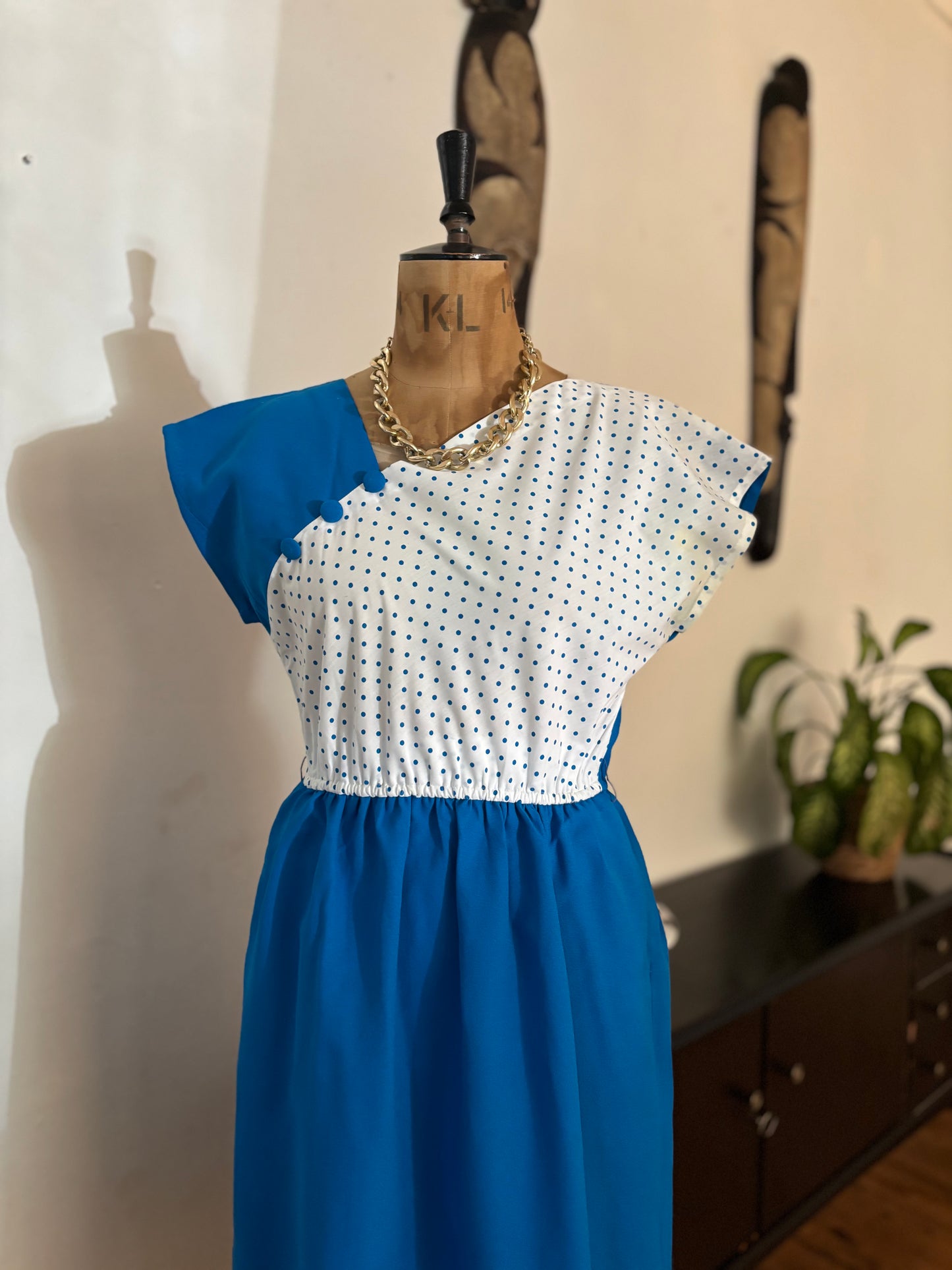 Blue & White Polkadot