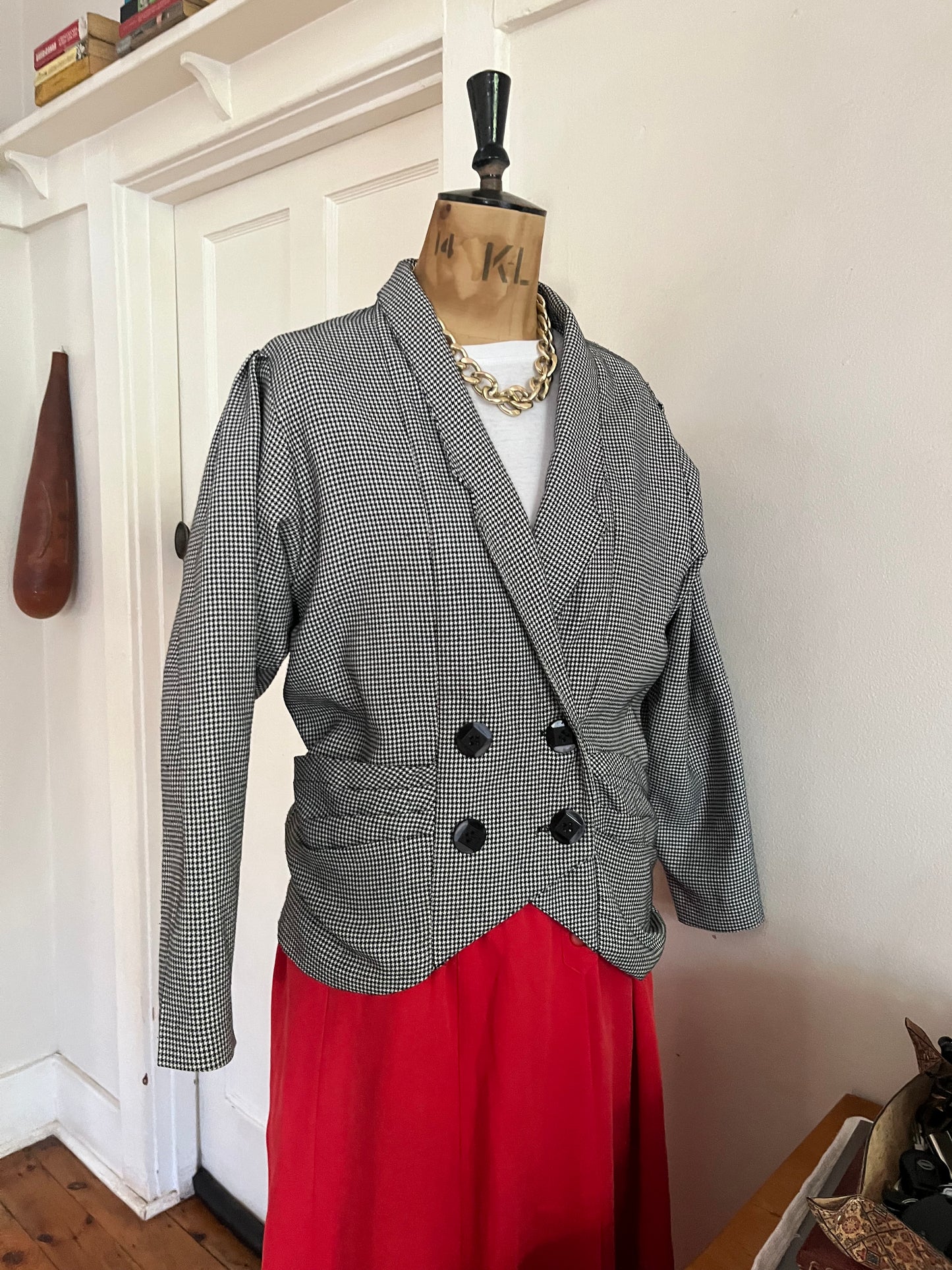 80s Houndstooth Vintage Blazer