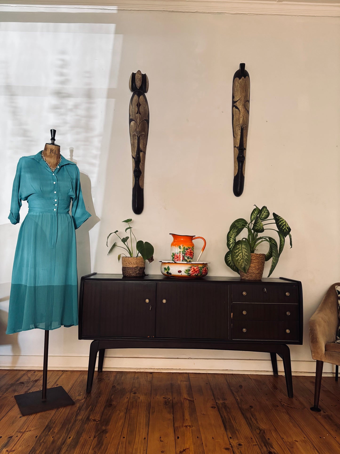 Teal Chiffon Vintage Dress
