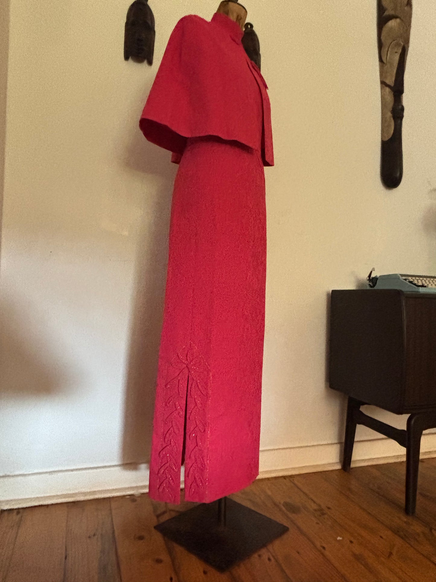 Fuchsia Pink Vintage Maxi Dress & Bolero