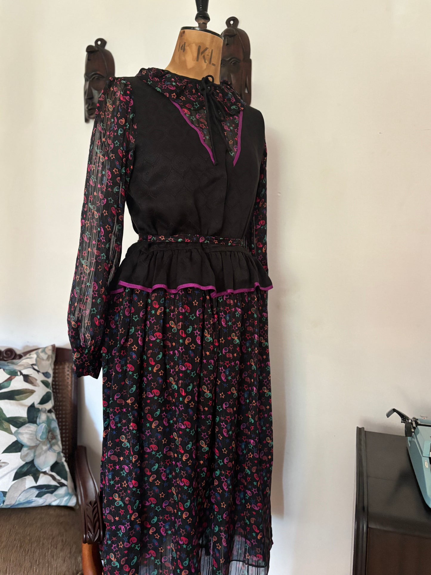 Black & Purple Vintage Dress