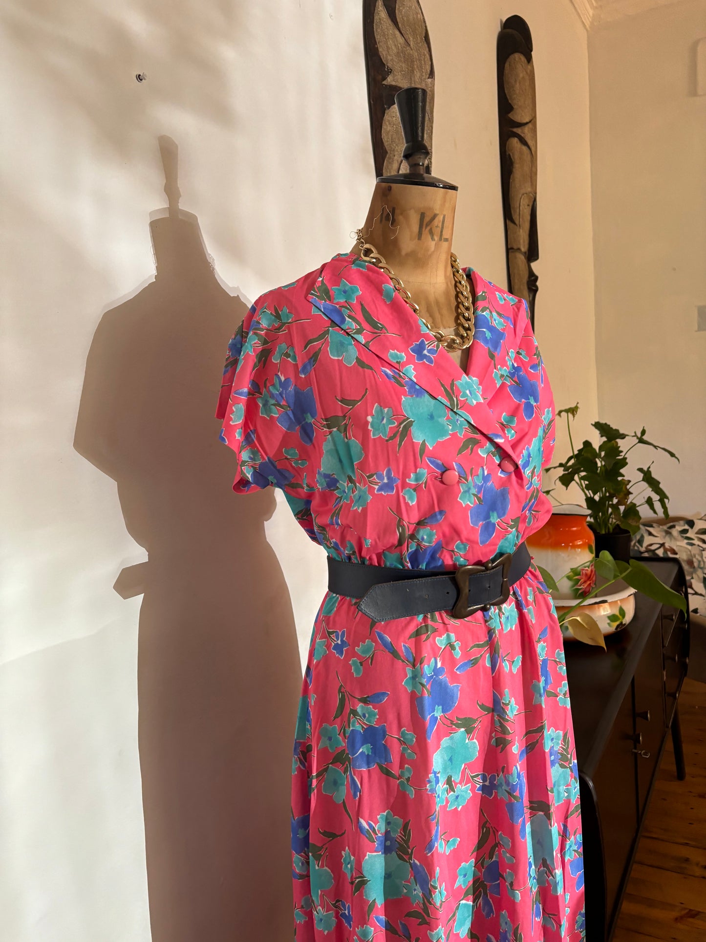 Pink Floral Vintage Summer Dress