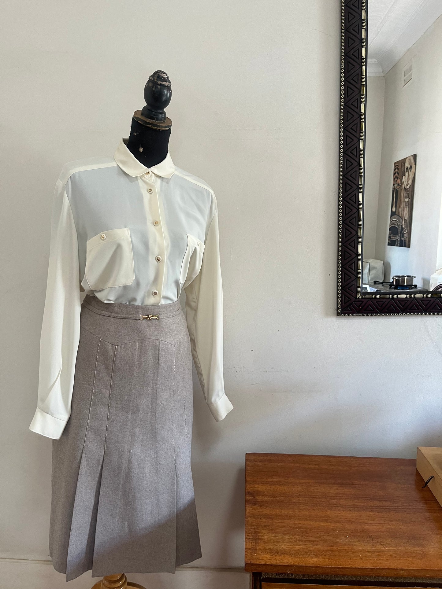 Oatmeal vintage winter skirt