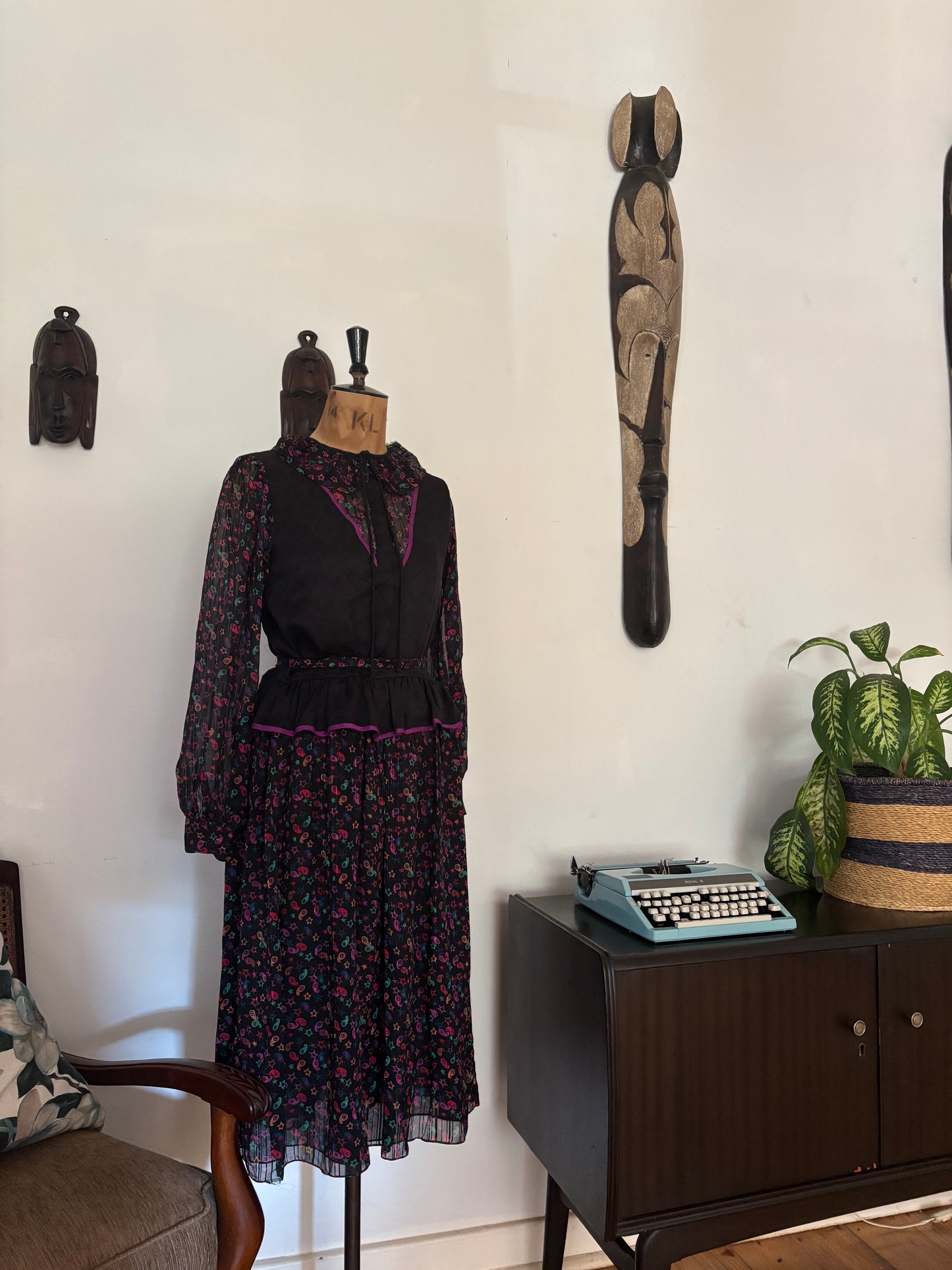 Black & Purple Vintage Dress