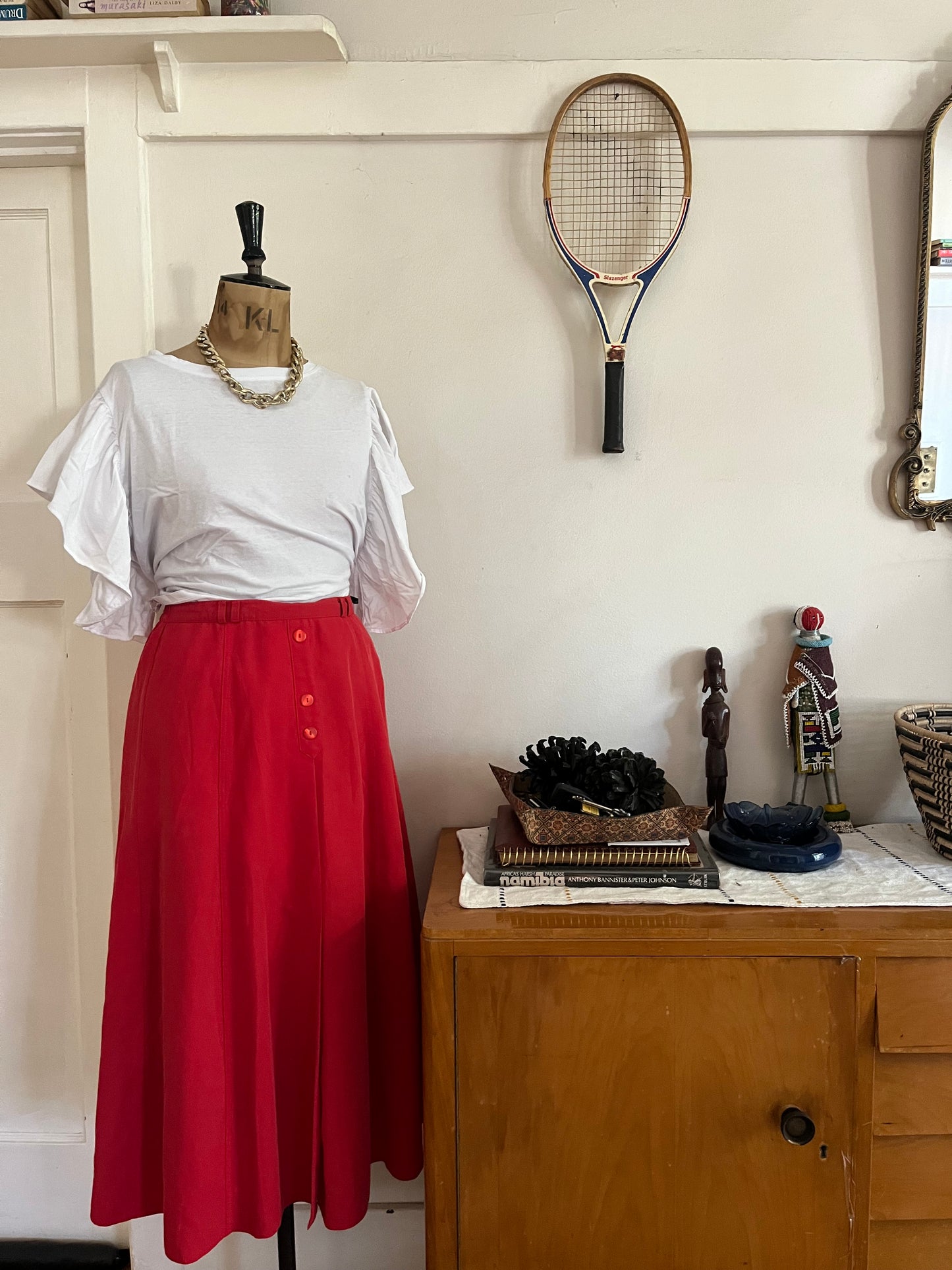 Red A-Line Sports Skirt