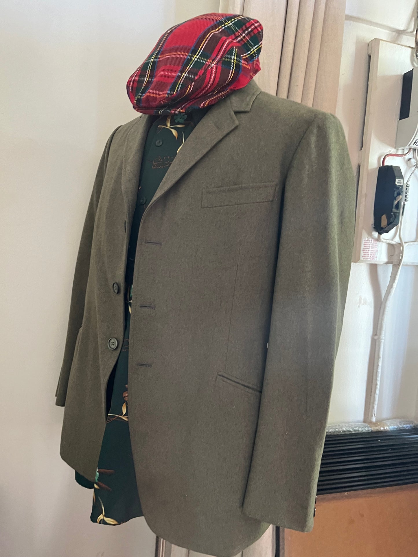 Green Wool Suit Blazer