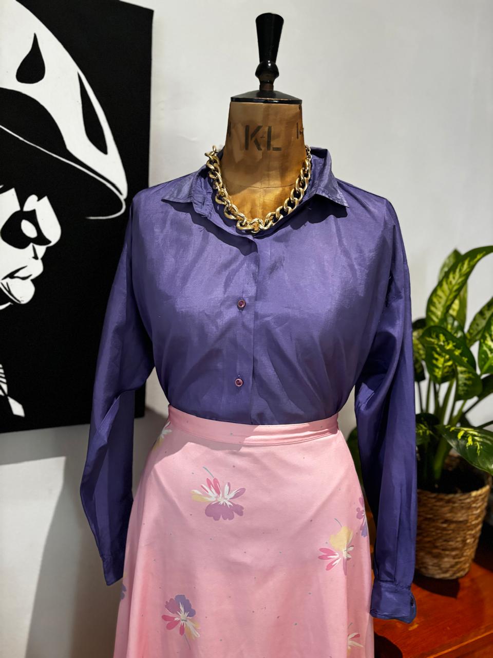 Pringle Purple Silk Shirt