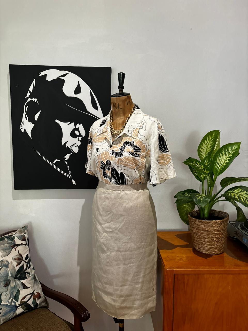 Vintage Linen Print Shirt