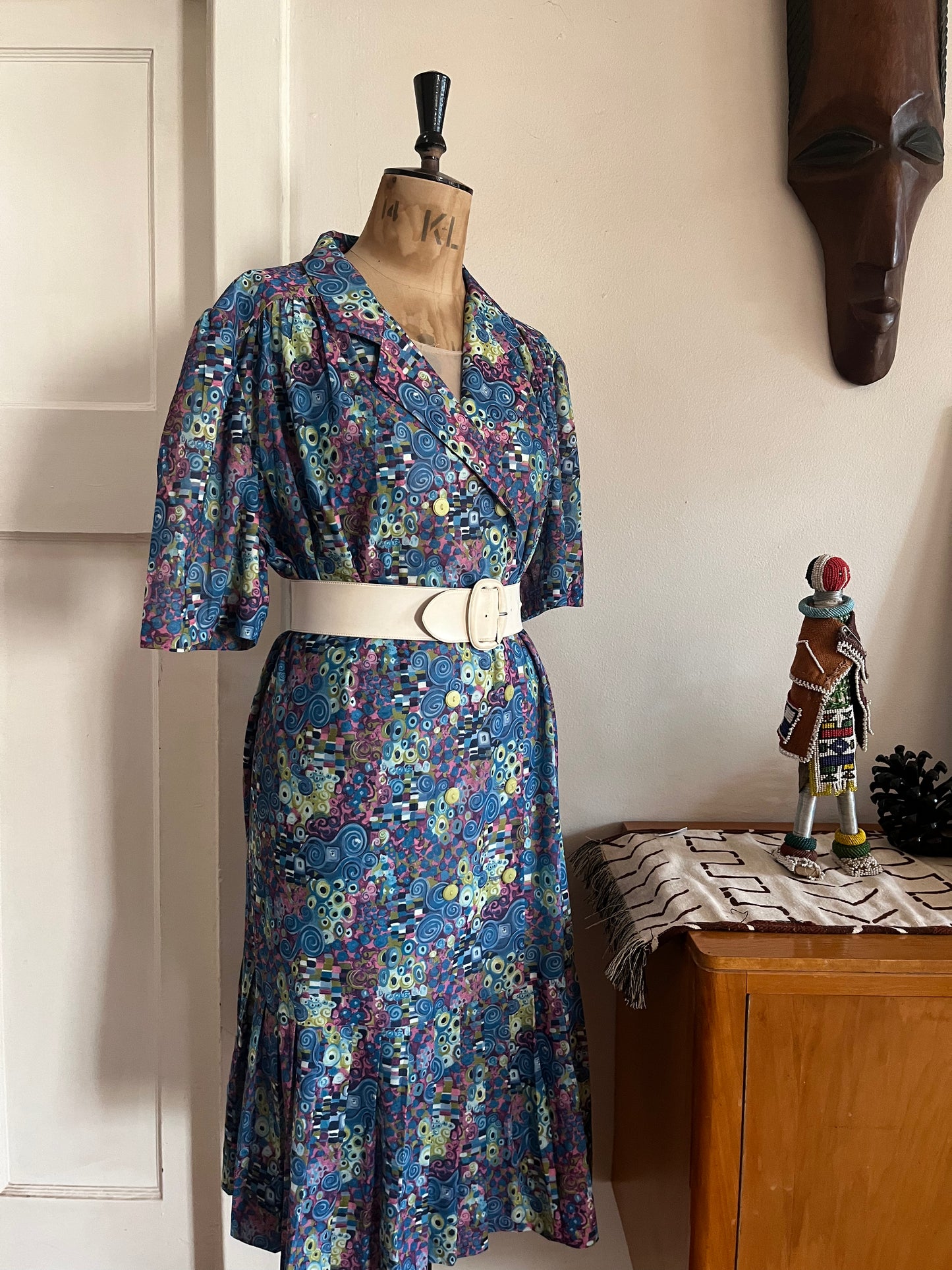 Dropwaist vintage print dress