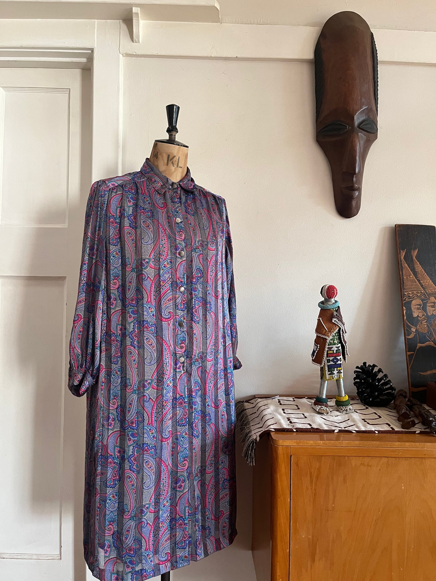 Paisley Print Silk Dress