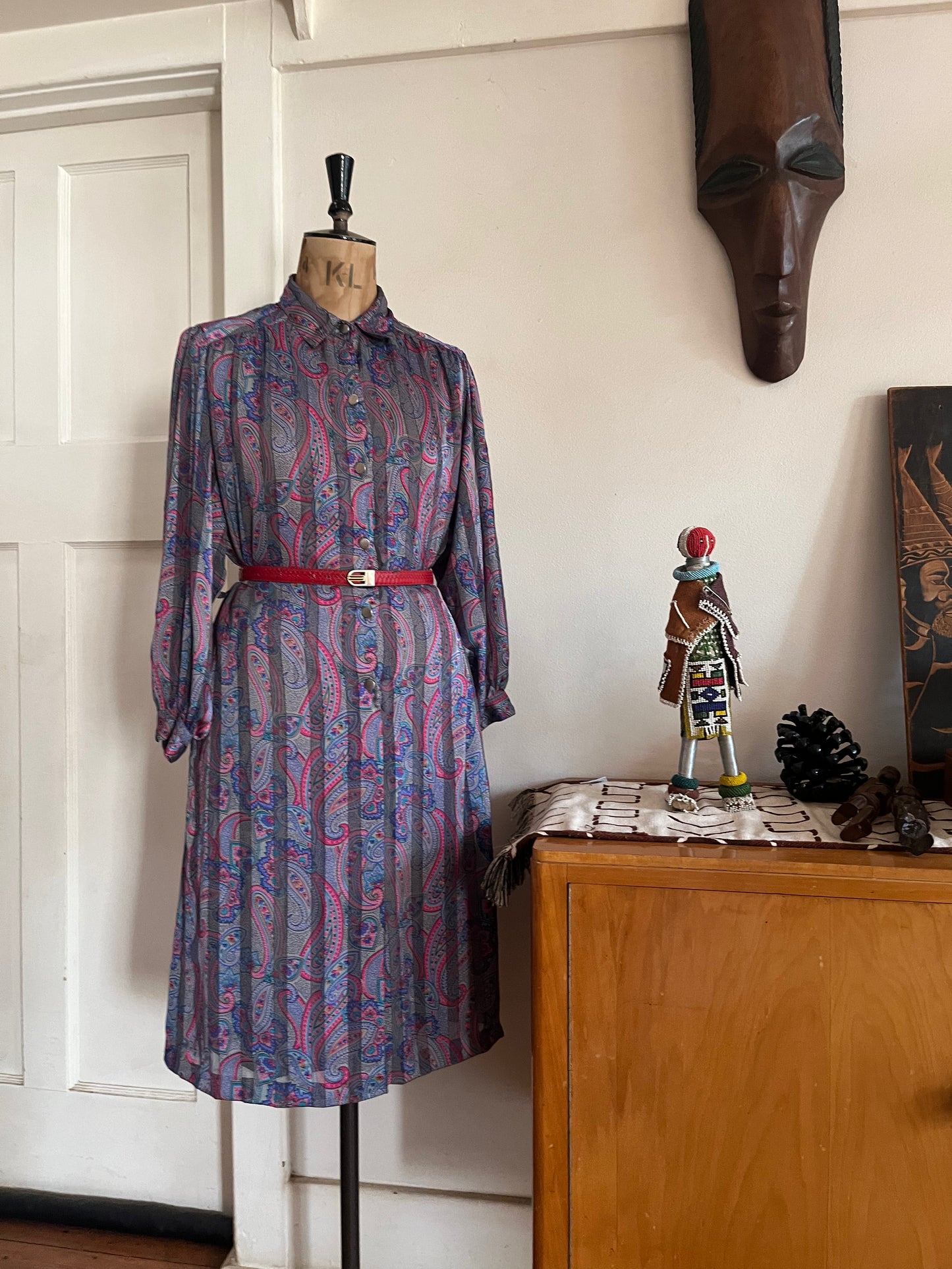 Paisley Print Silk Dress