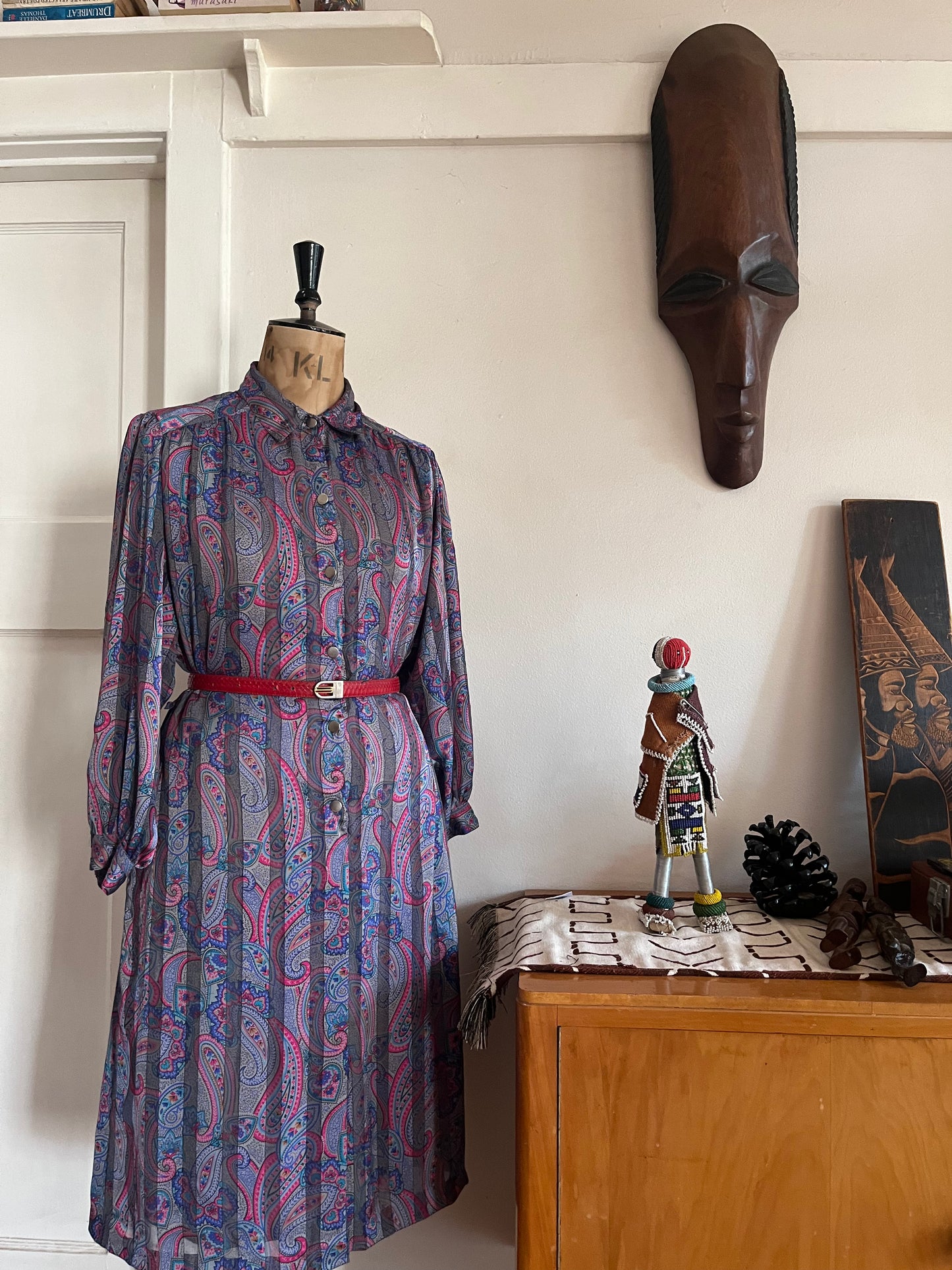 Paisley Print Silk Dress