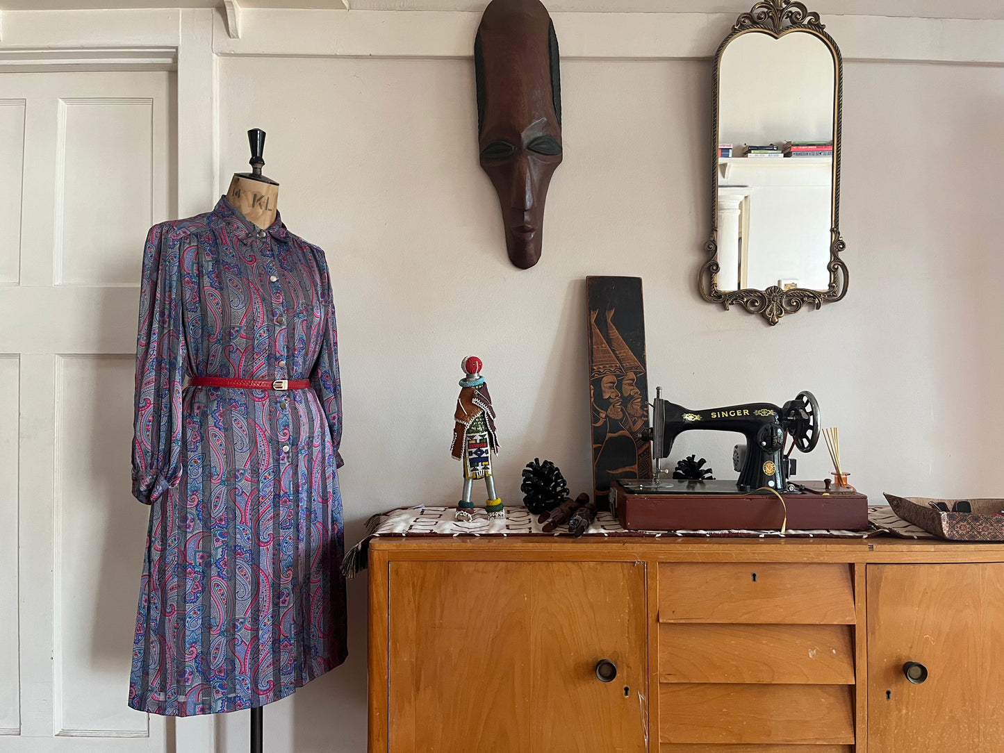Paisley Print Silk Dress