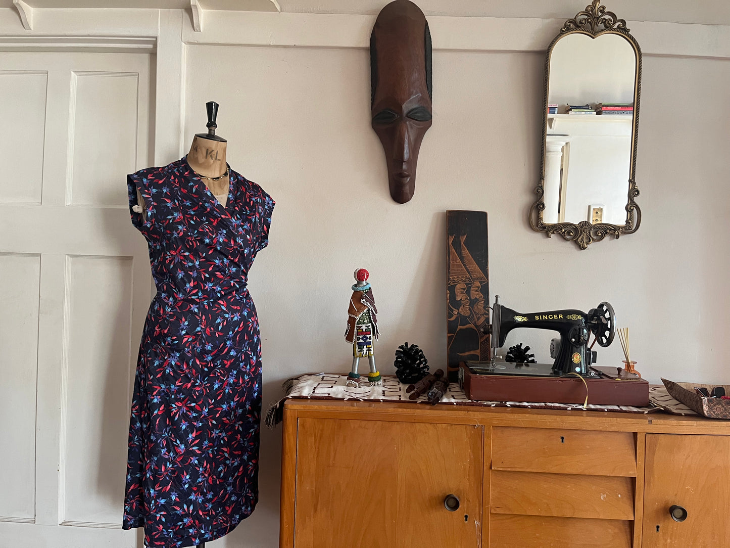 Print Vintage Wrap Dress