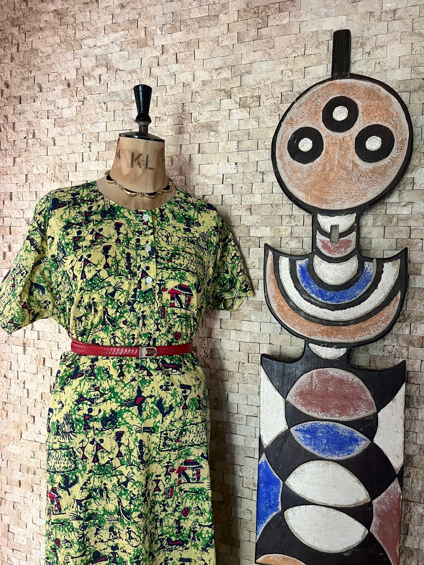 Green Vintage Africa Dress