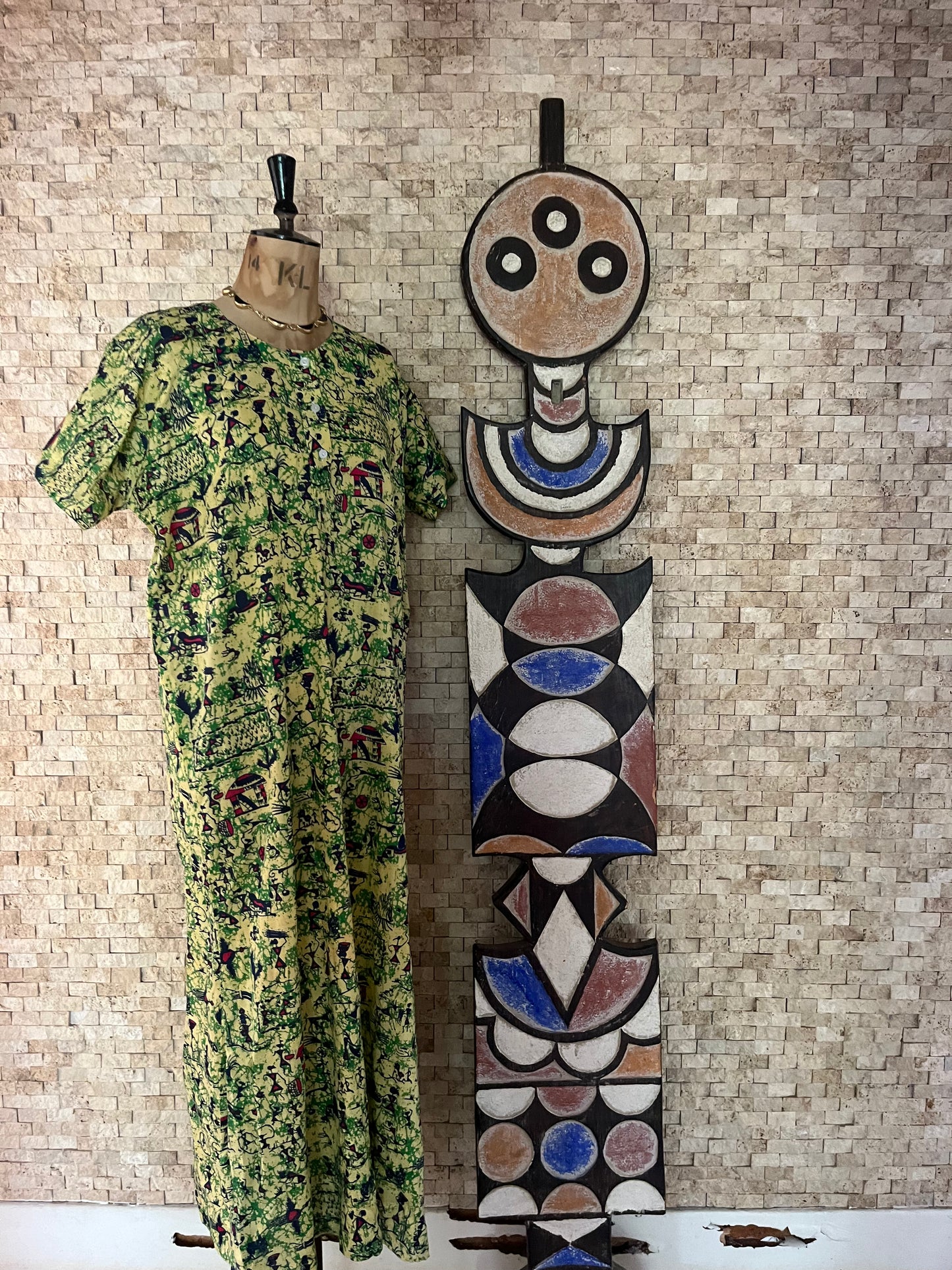 Green Vintage Africa Dress