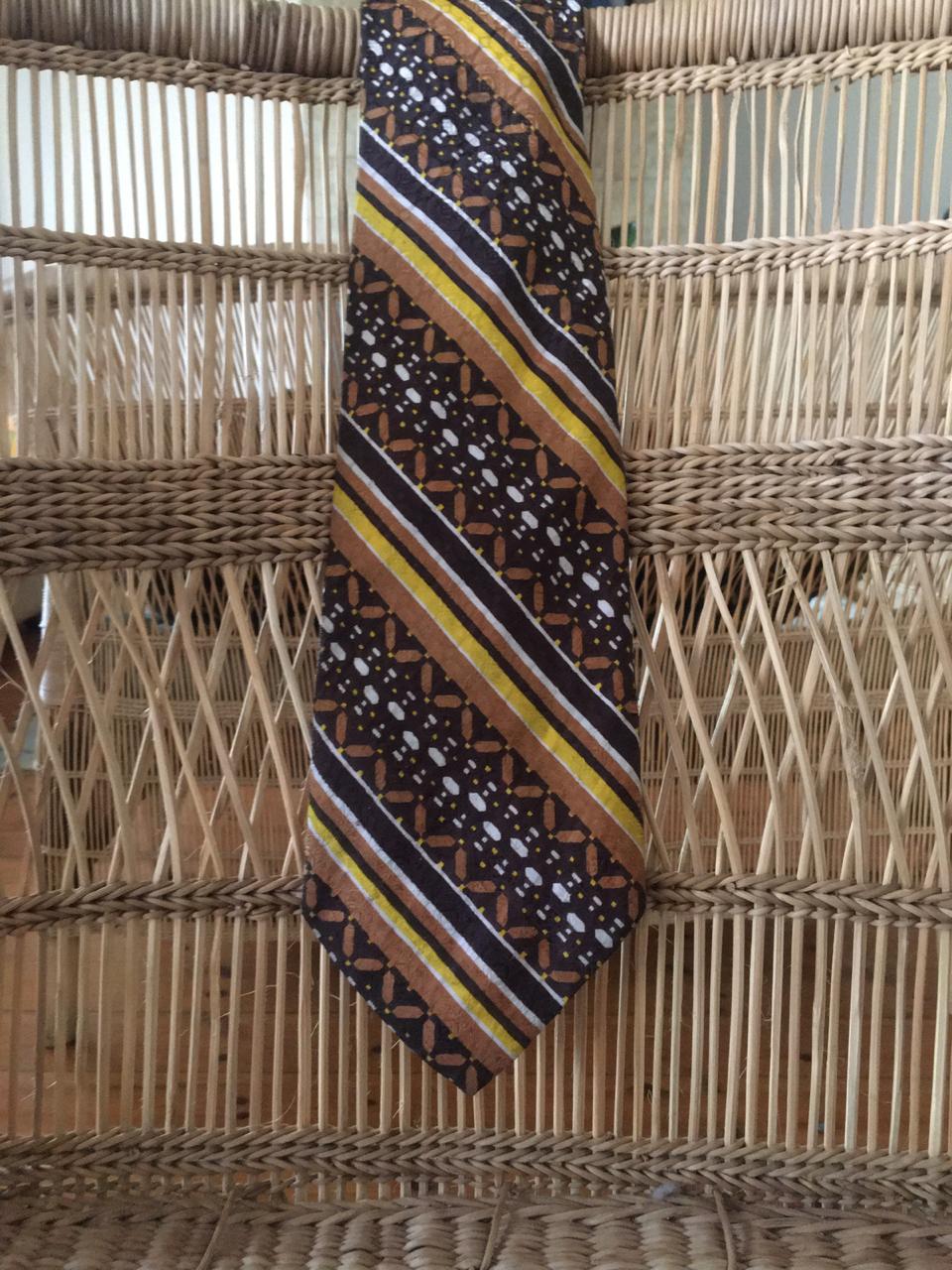 Retro 70s Brown & Yellow Necktie