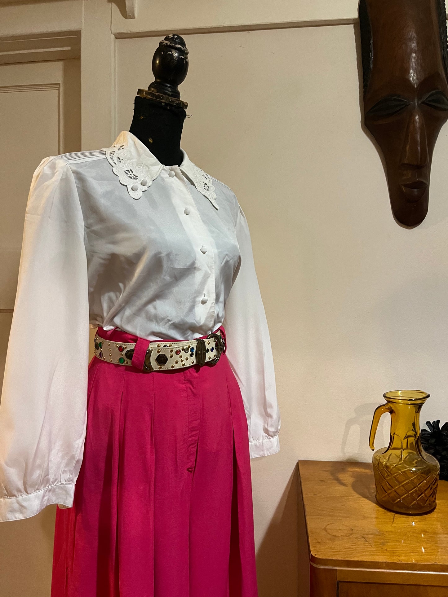 White Vintage Collar Shirt